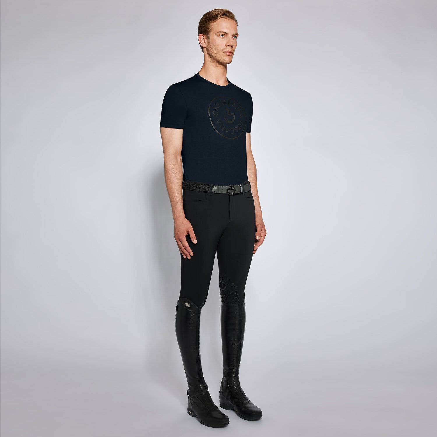 Cavalleria Toscana Men's cotton t-shirt NAVY-1