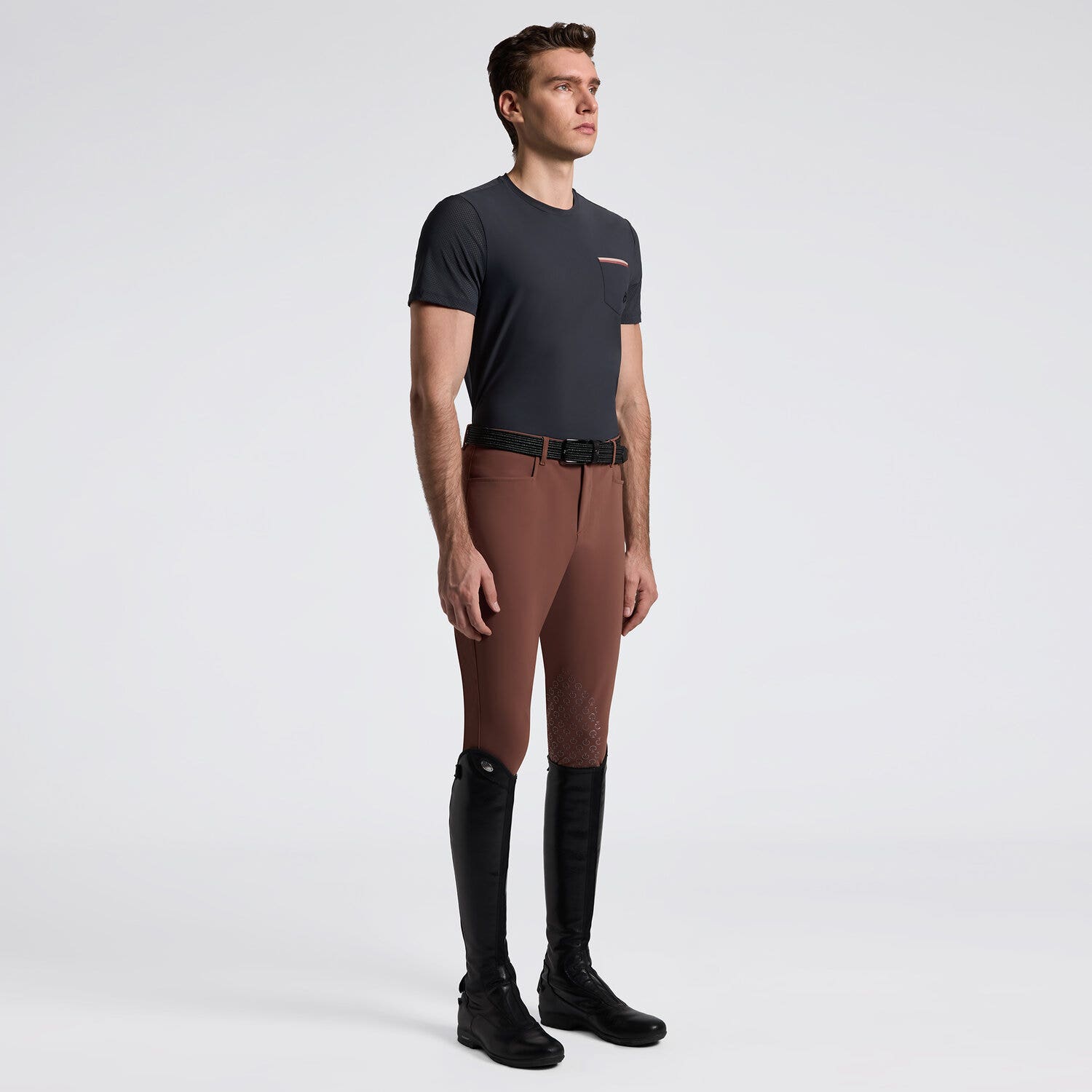 Cavalleria Toscana Men's T-Shirt in Jersey with Pockets | Cavalleria Toscana CHARCOAL-1