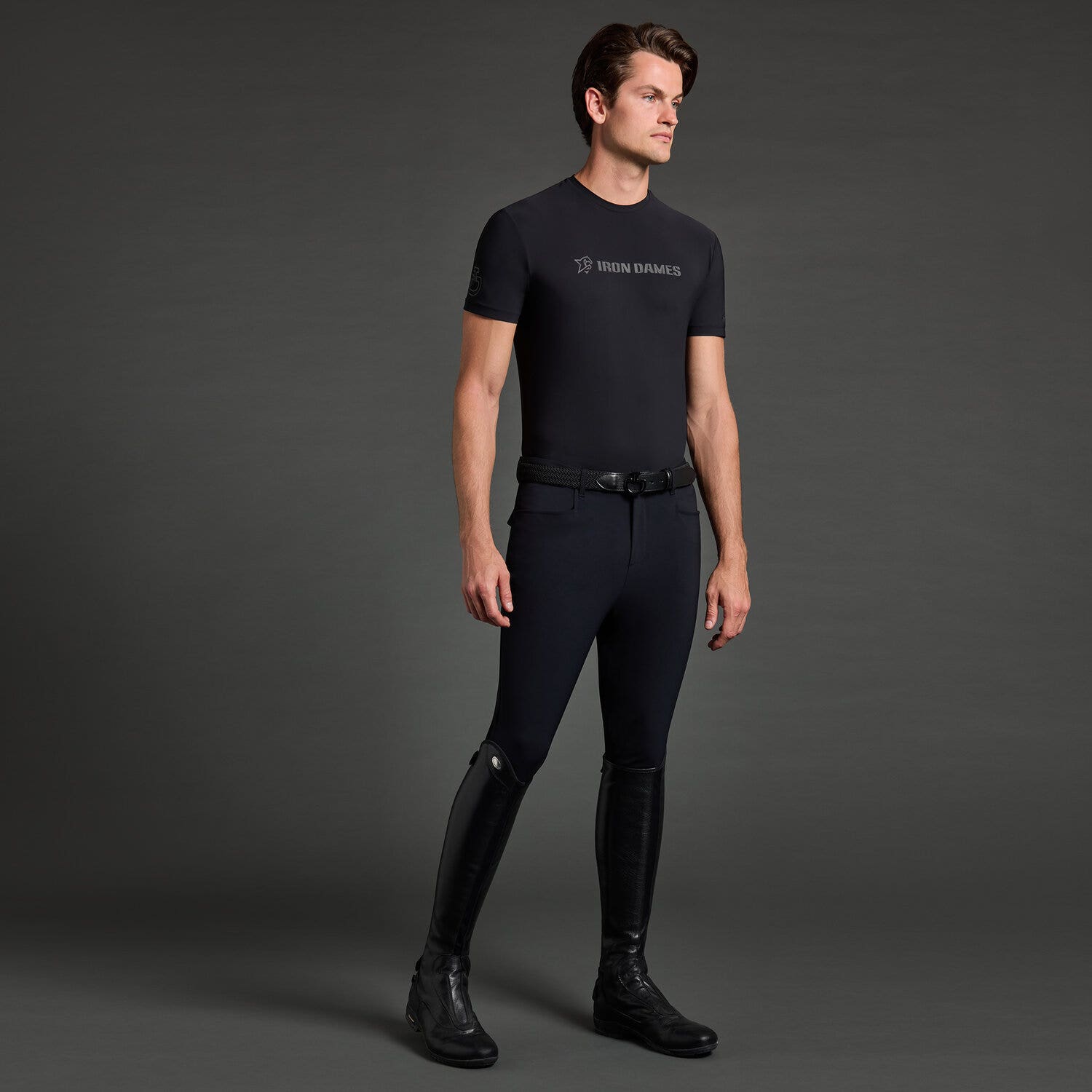 Cavalleria Toscana Men's t-shirt CT x Iron Dames BLACK-1