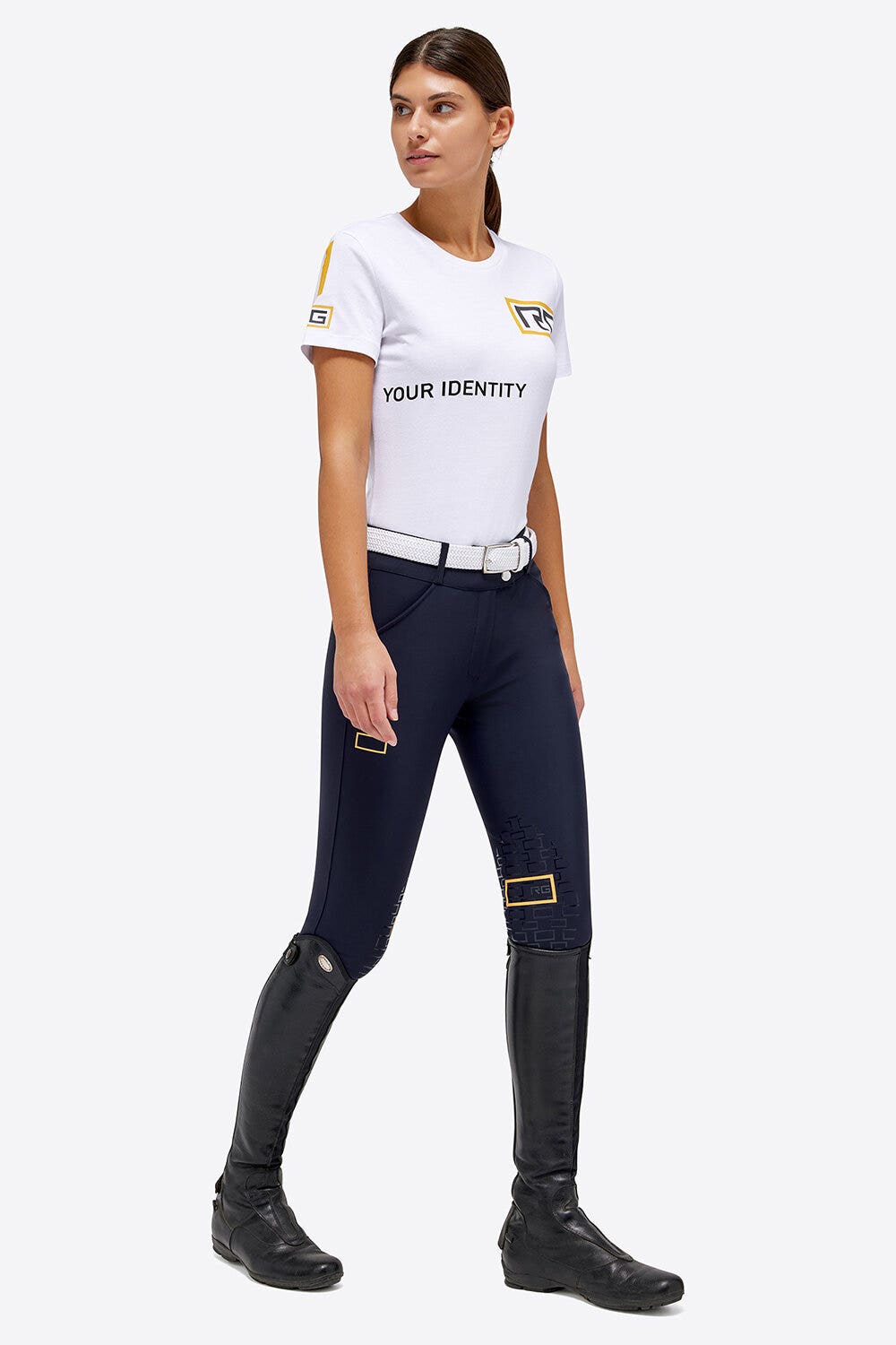 Rider's Gene T-shirt di cotone donna con logo RG WHITE-2