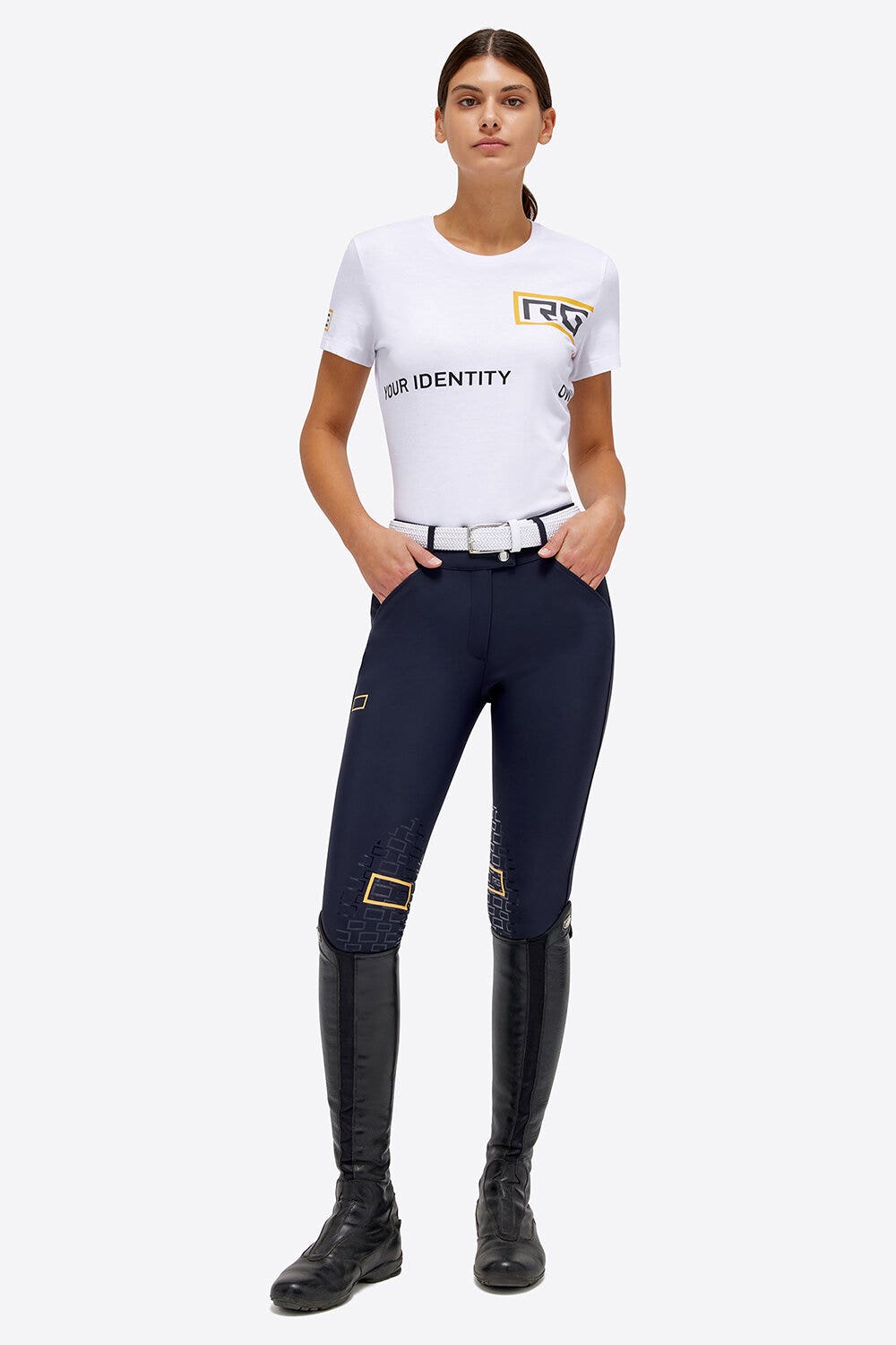 Rider's Gene T-shirt di cotone donna con logo RG WHITE-4