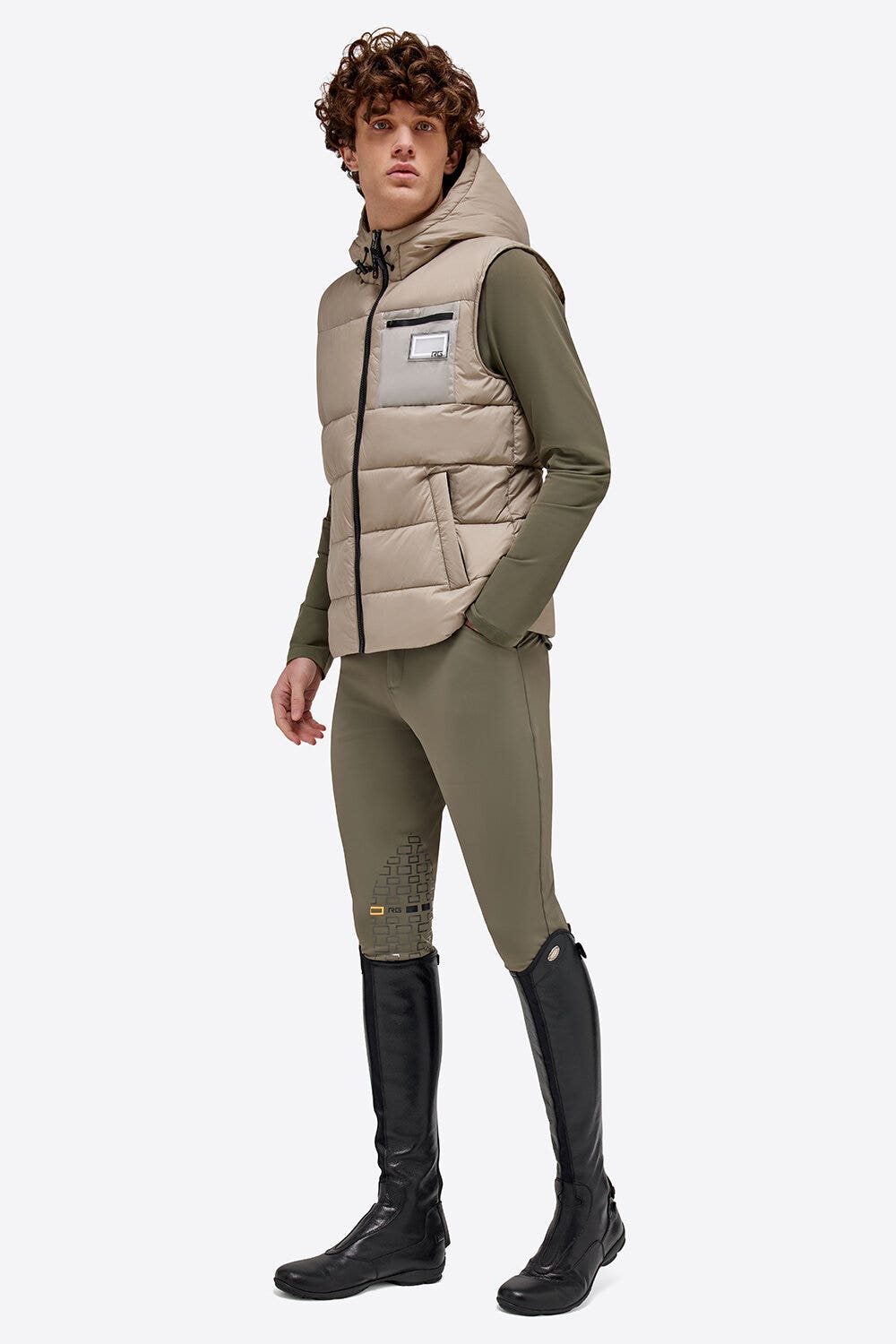 Rider's Gene Lightweight Padded Jersey and Nylon Quilted RG Vest 1005 HAZELNUT-1