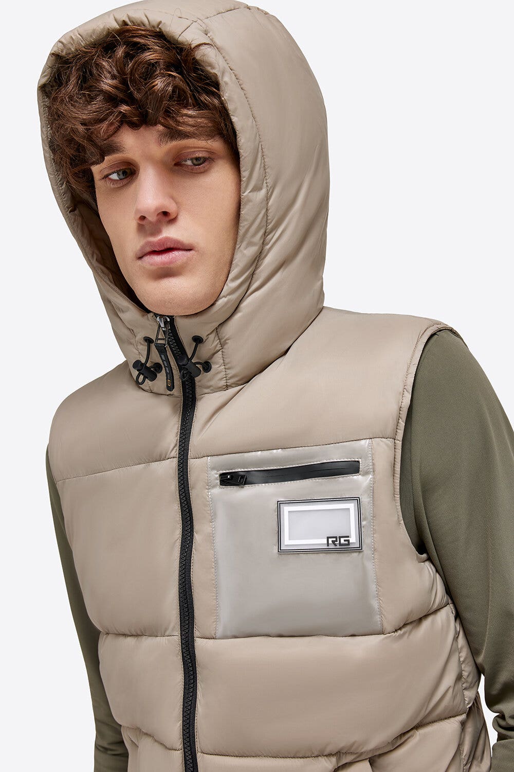 Rider's Gene Gilet leggero imbottito in jersey e nylon RG trapuntato 1005 HAZELNUT-4