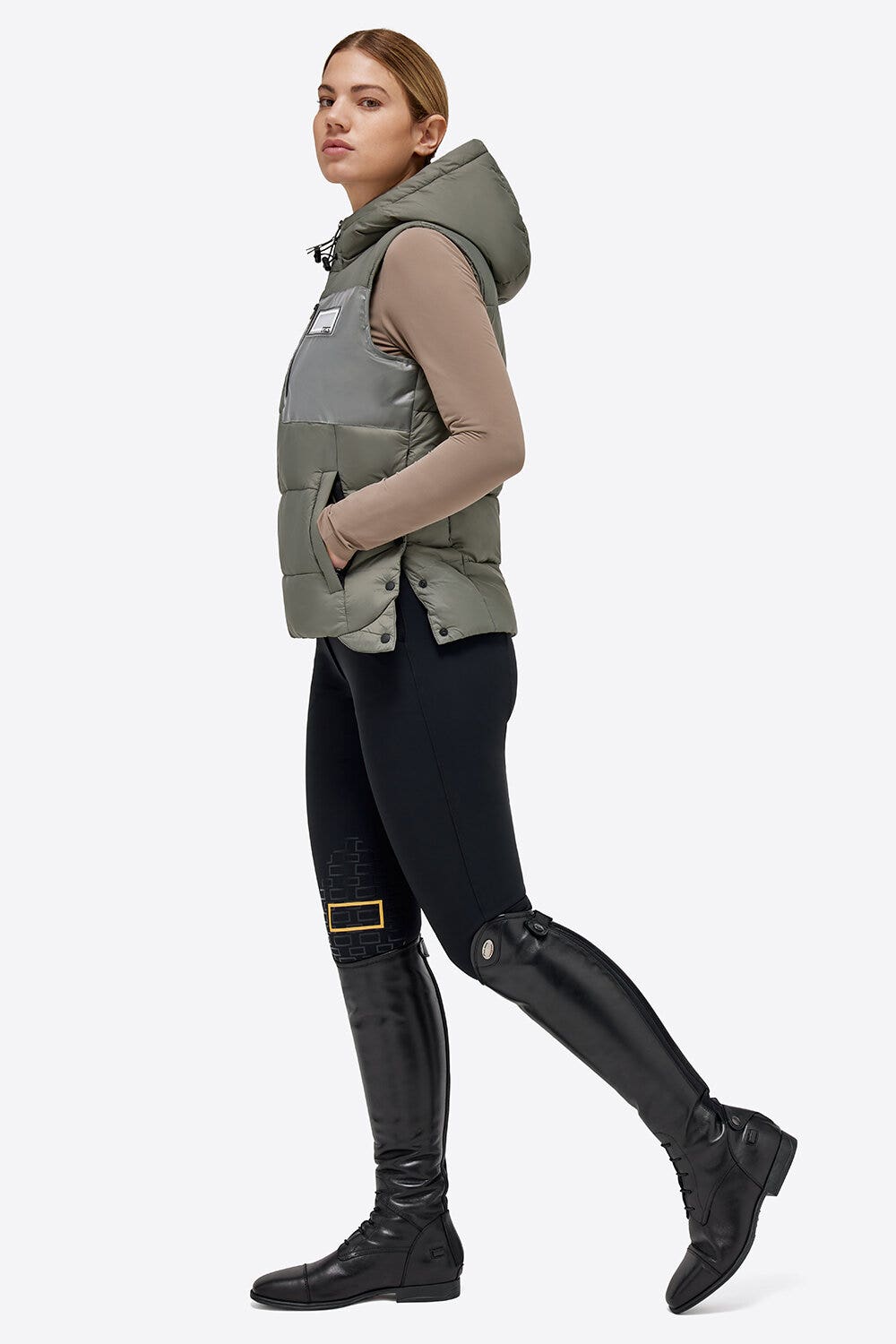 Rider's Gene Gilet RG trapuntato in nylon leggero imbottito VERDE BANDIERA-2