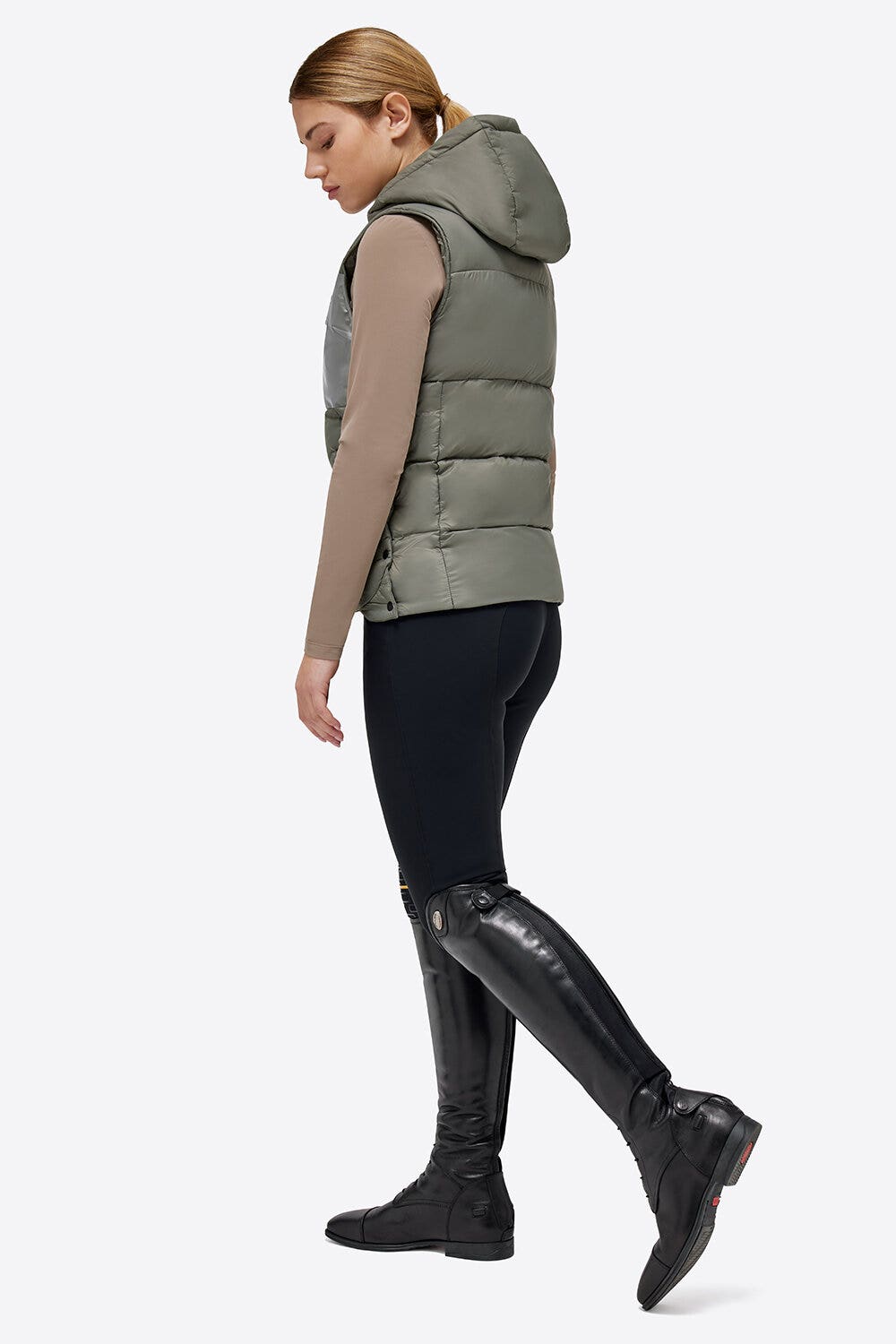 Rider's Gene Gilet RG trapuntato in nylon leggero imbottito VERDE BANDIERA-3