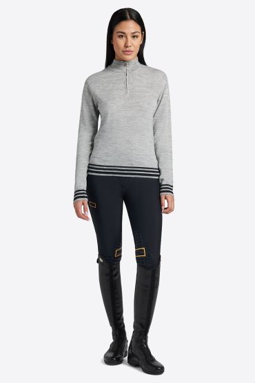 Rider's Gene Women's Wool Blend Half Zip Sweater