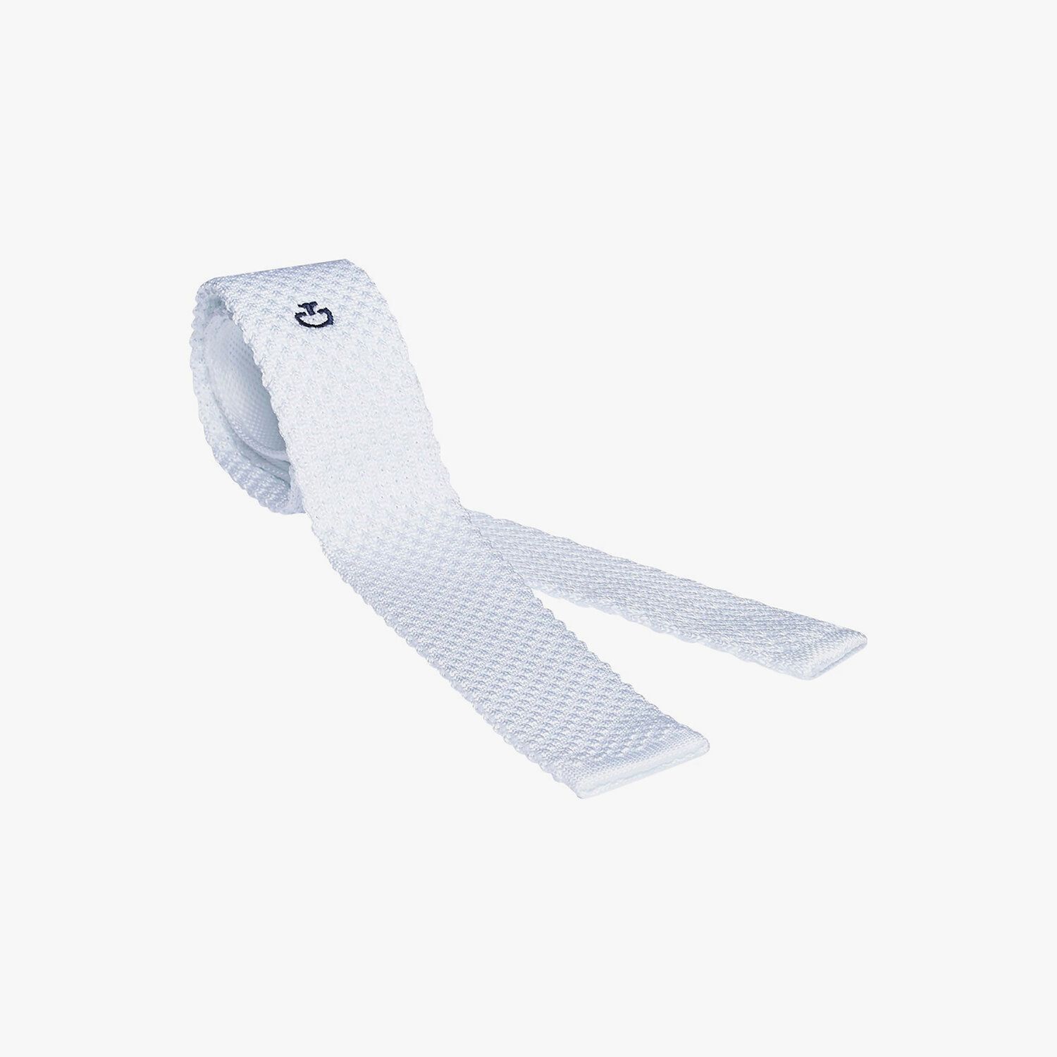 Cavalleria Toscana Tricot tie with logo WHITE-2
