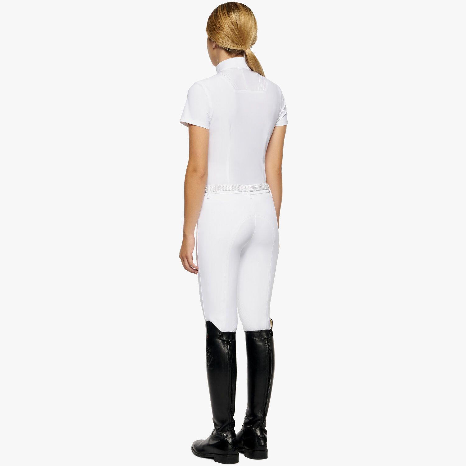 Cavalleria Toscana Girl's short-sleeved shirt WHITE-3