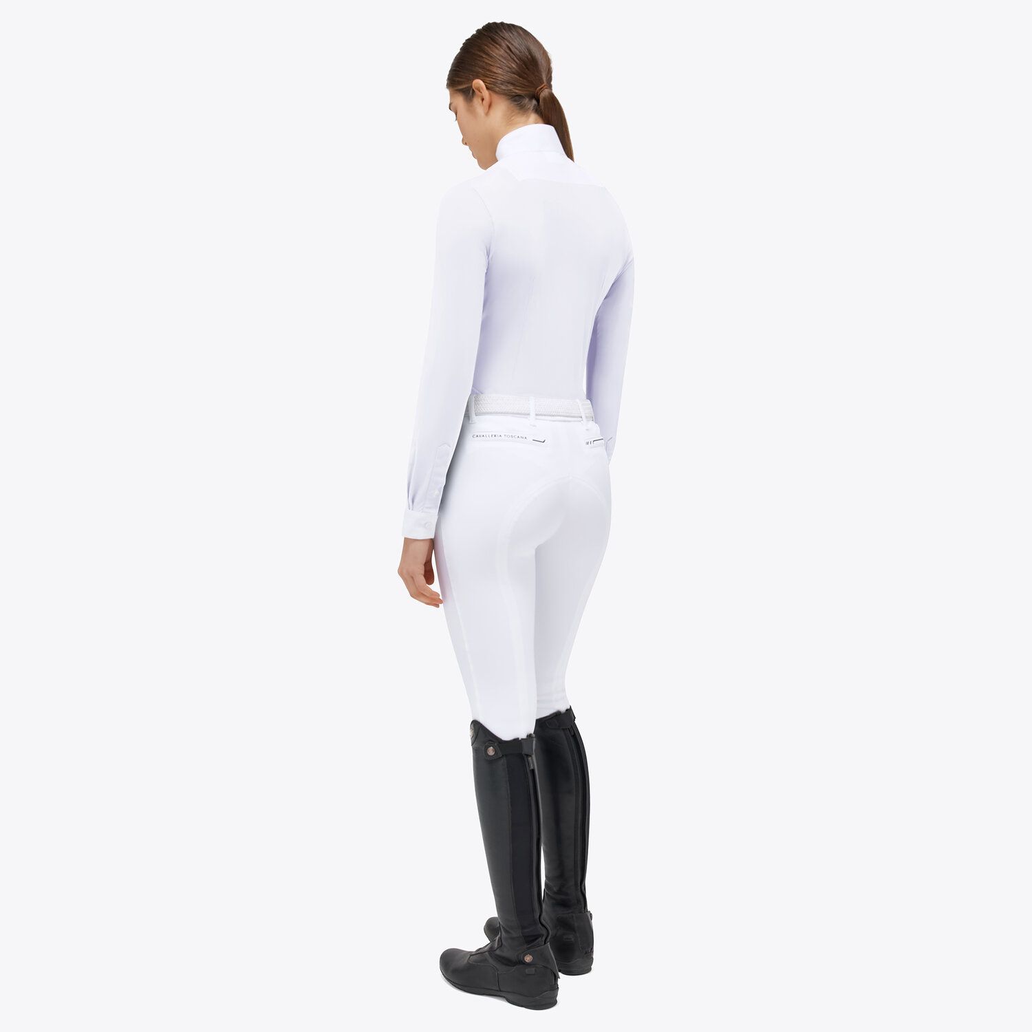Cavalleria Toscana Women's long-sleeved Hunter shirt WHITE-2