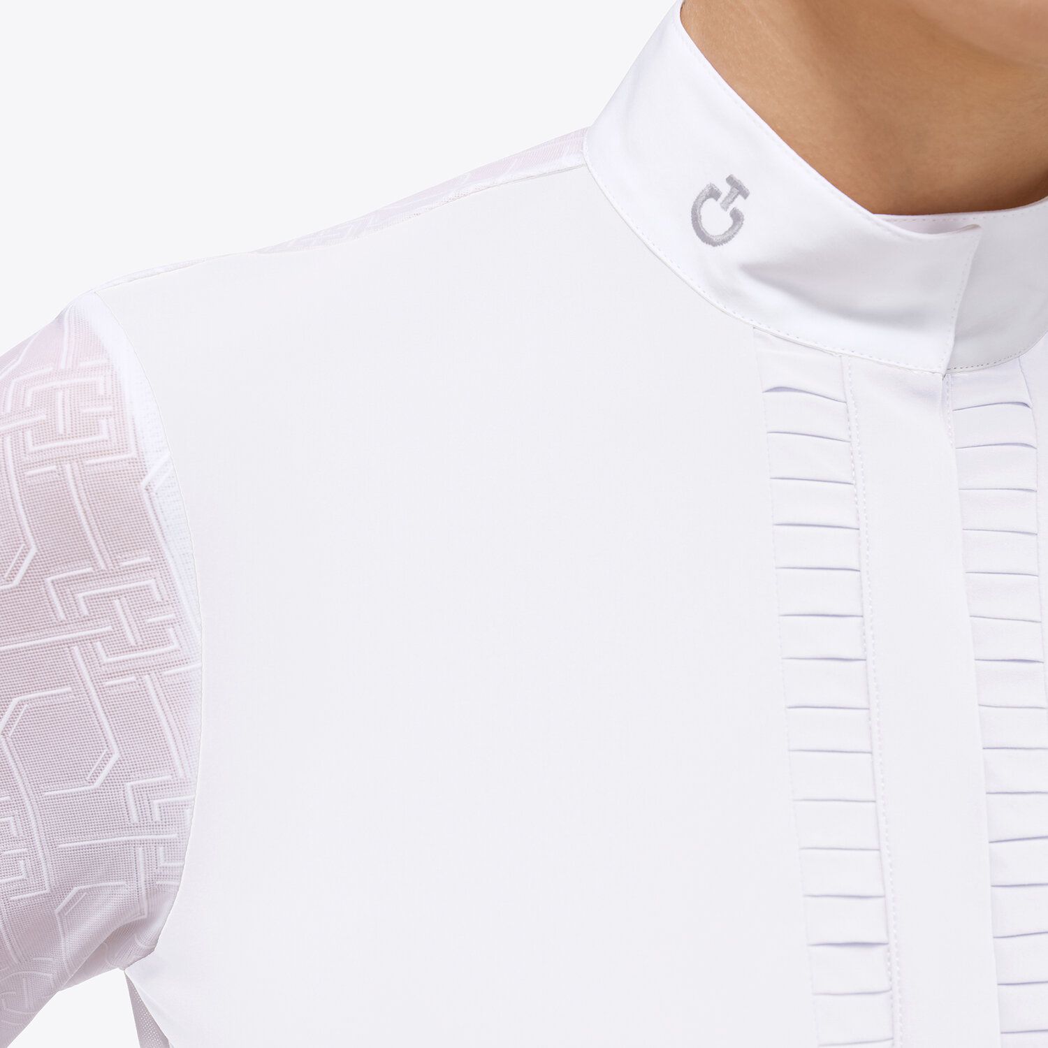 Cavalleria Toscana Women’s jersey show shirt WHITE/KNIT-3
