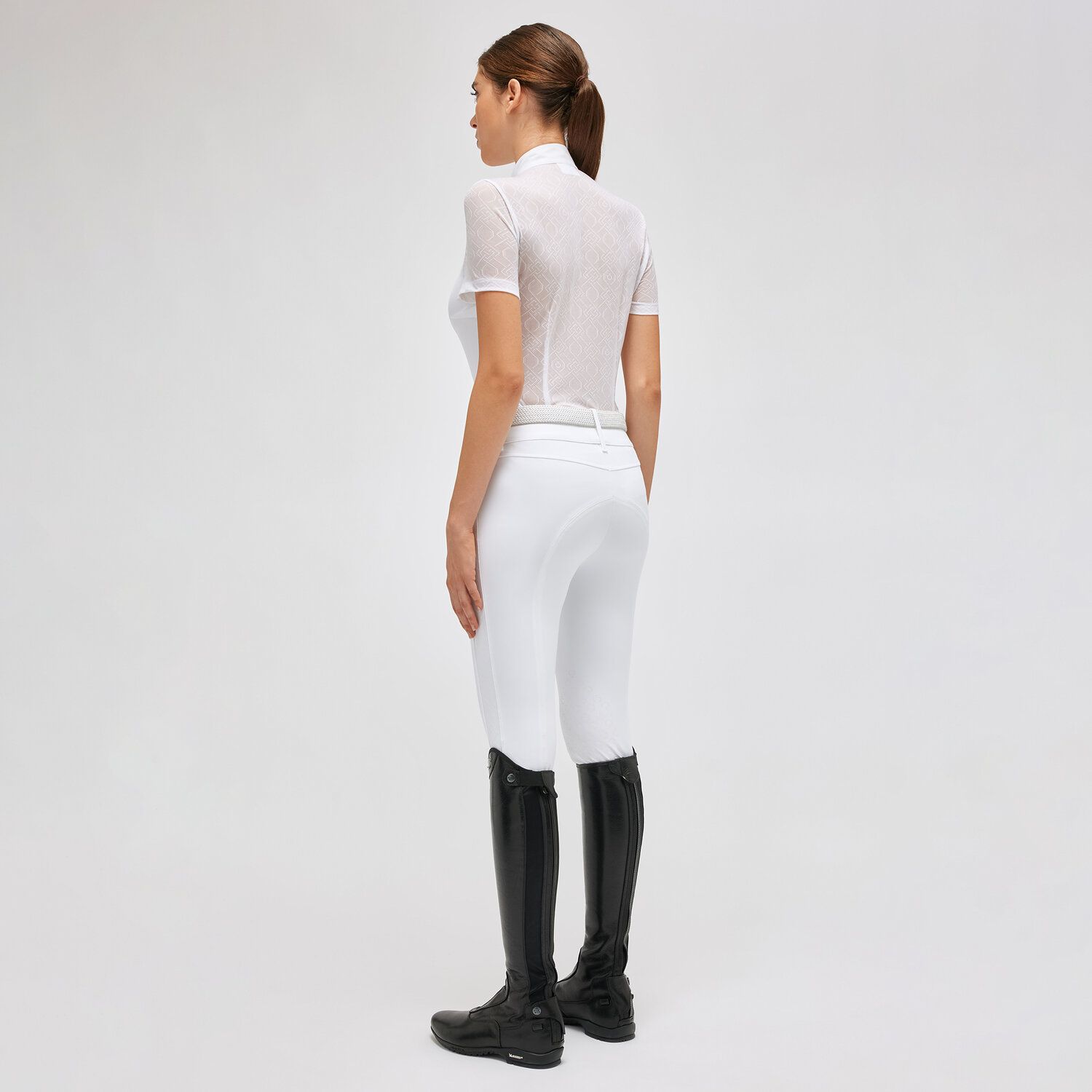 Cavalleria Toscana Women’s jersey show shirt WHITE/KNIT-2