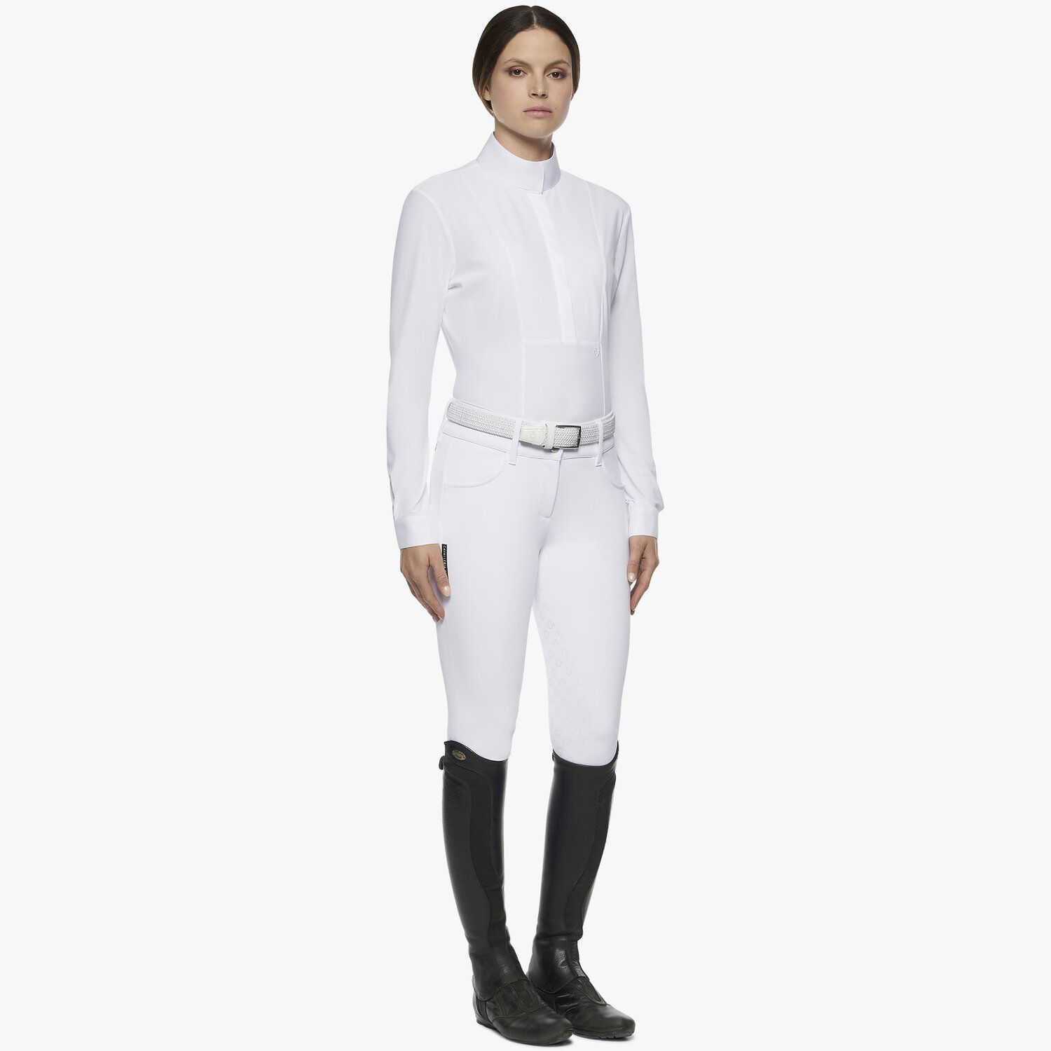 Cavalleria Toscana Women's long-sleeved shirt WHITE-2