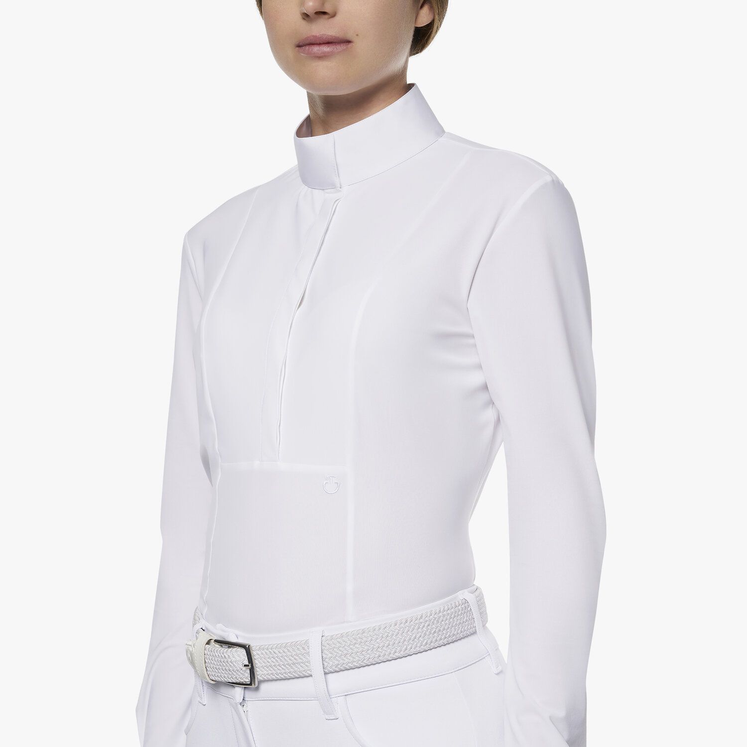 Cavalleria Toscana Women's long-sleeved shirt WHITE-4