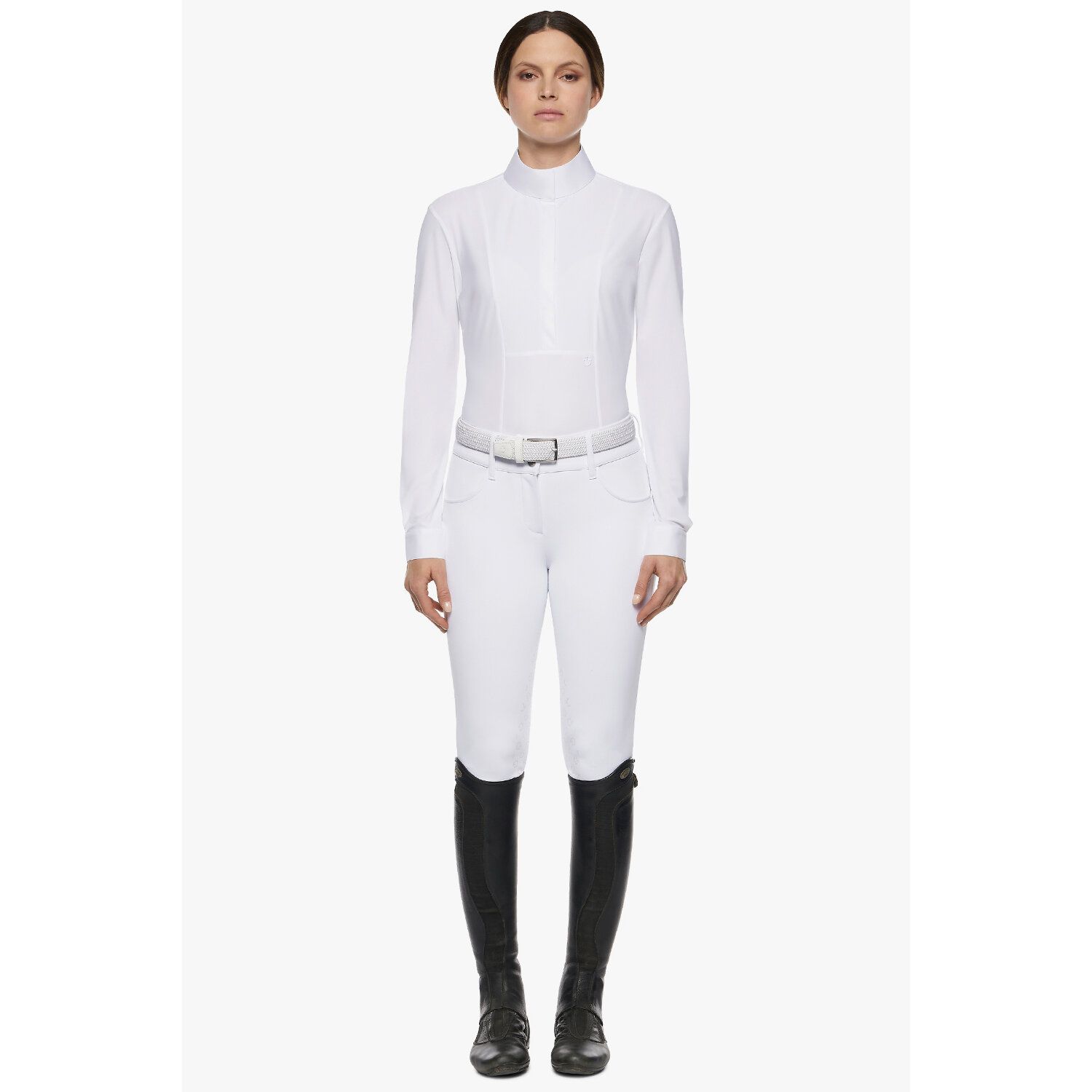 Cavalleria Toscana Women's long-sleeved shirt WHITE-5