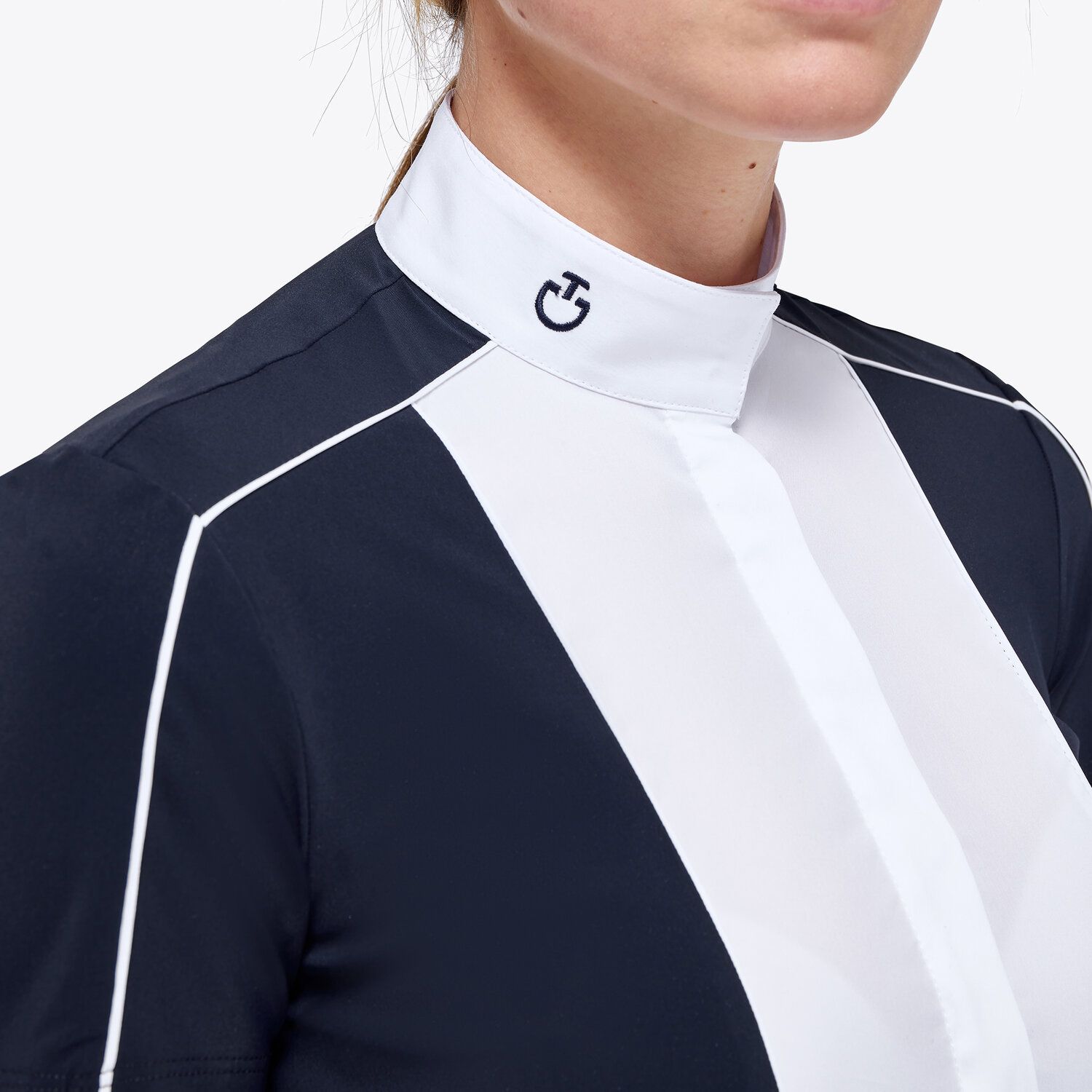 Cavalleria Toscana Women's competition shirt with bib NAVY-4