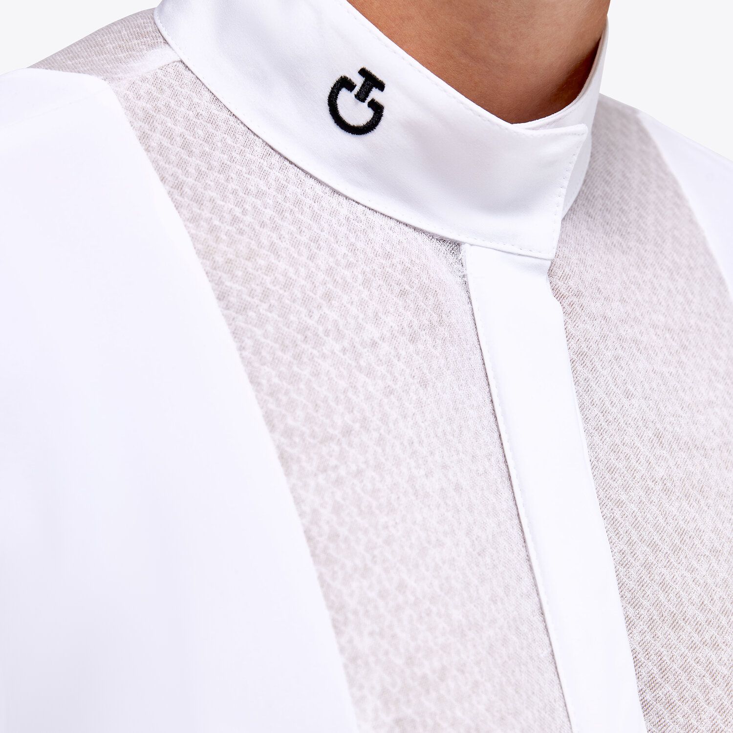 Cavalleria Toscana Women’s jersey and poplin shirt WHITE/KNIT-4