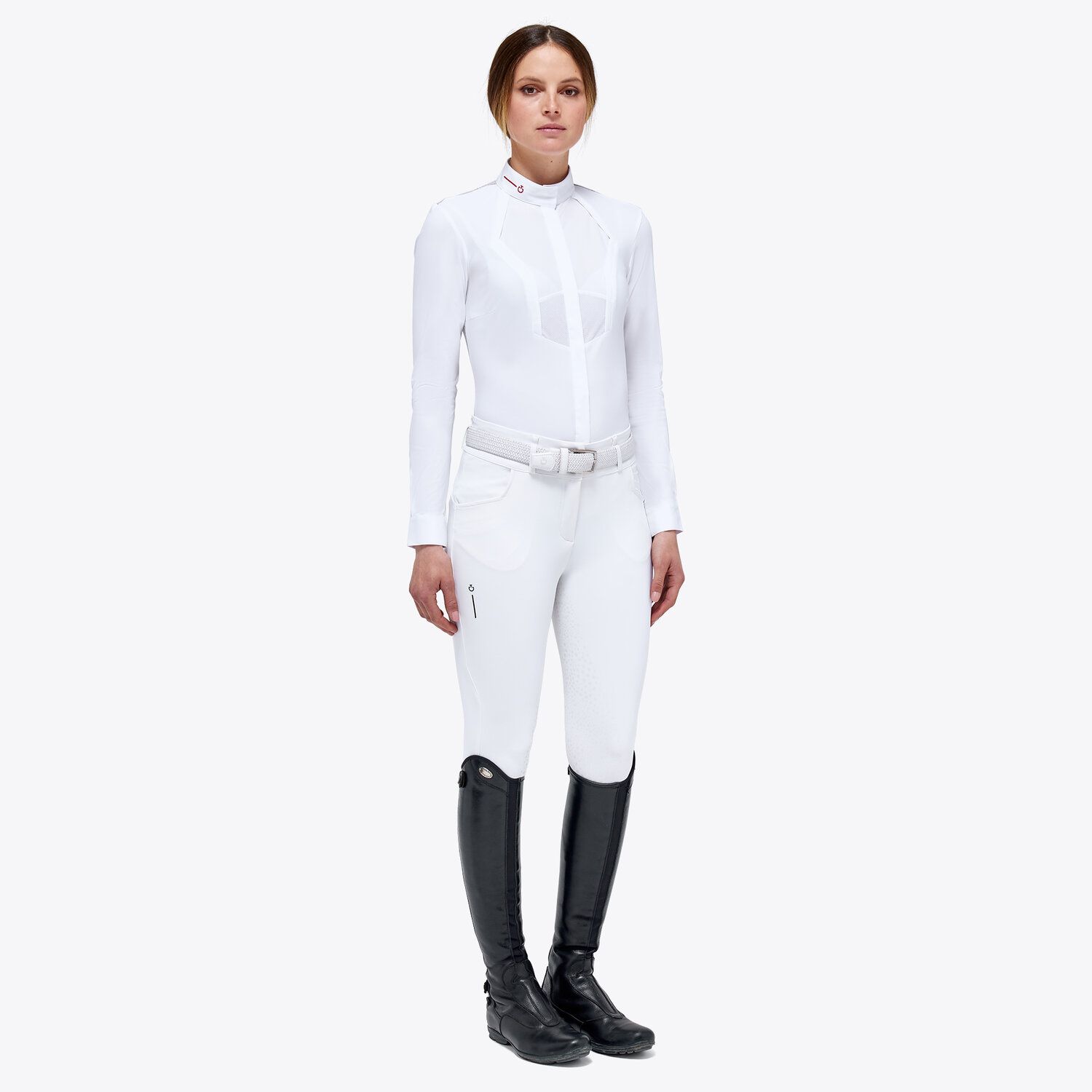 Cavalleria Toscana Women’s technical knit shirt WHITE-2