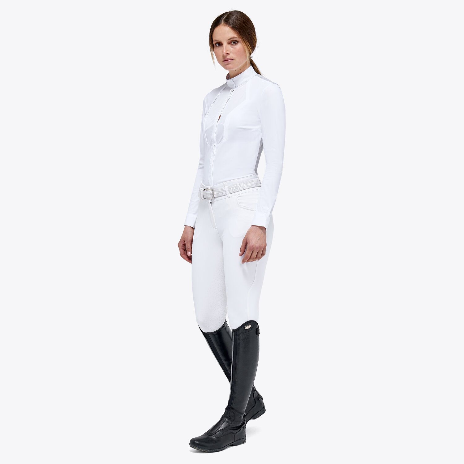 Cavalleria Toscana Women’s technical knit shirt WHITE-3