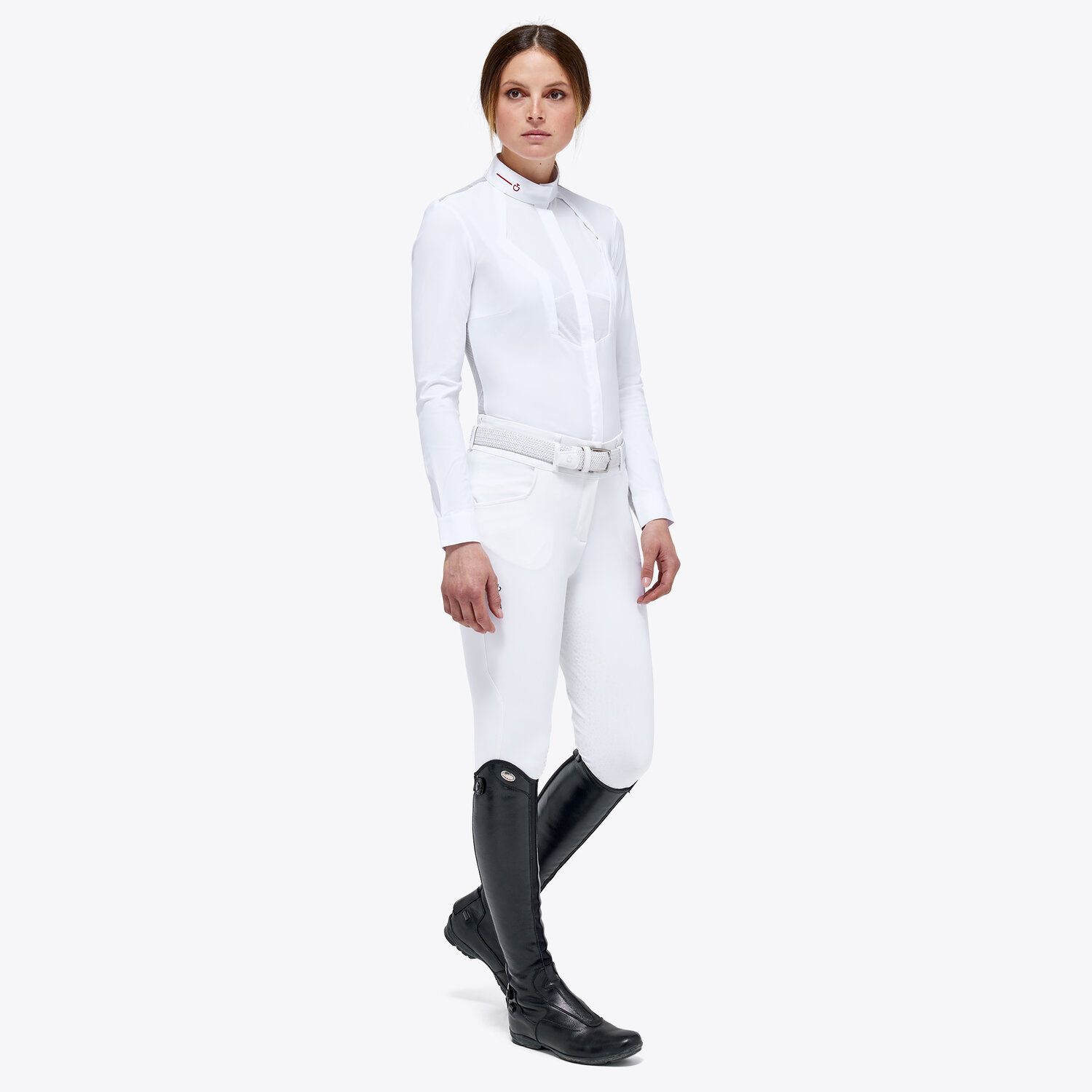 Cavalleria Toscana Women’s technical knit shirt WHITE-4
