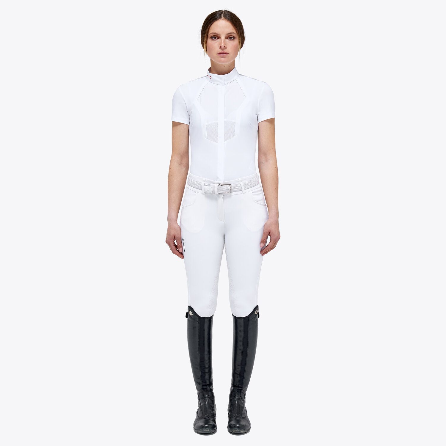 Cavalleria Toscana Women’s technical knit shirt WHITE-1