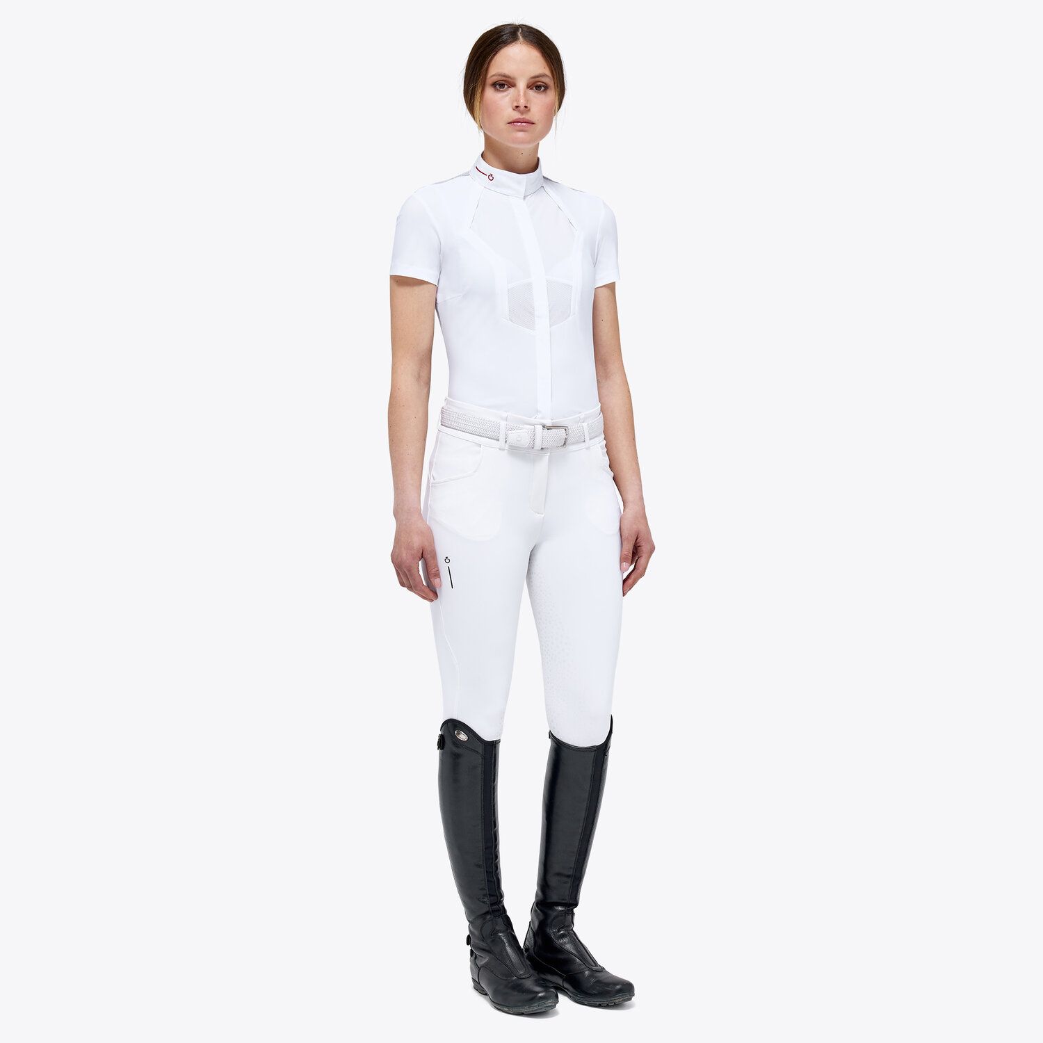 Cavalleria Toscana Women’s technical knit shirt WHITE-2