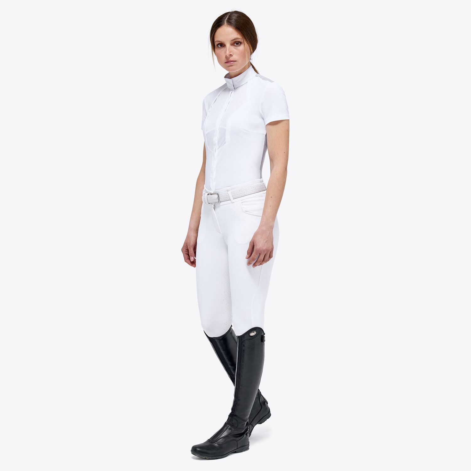 Cavalleria Toscana Women’s technical knit shirt WHITE-3