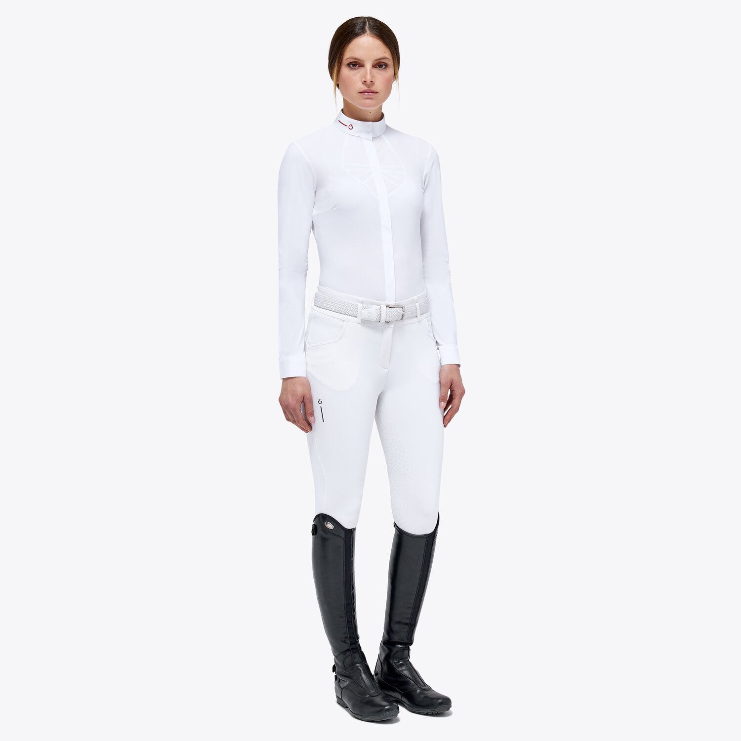 Cavalleria Toscana Women’s jersey mesh shirt WHITE-2
