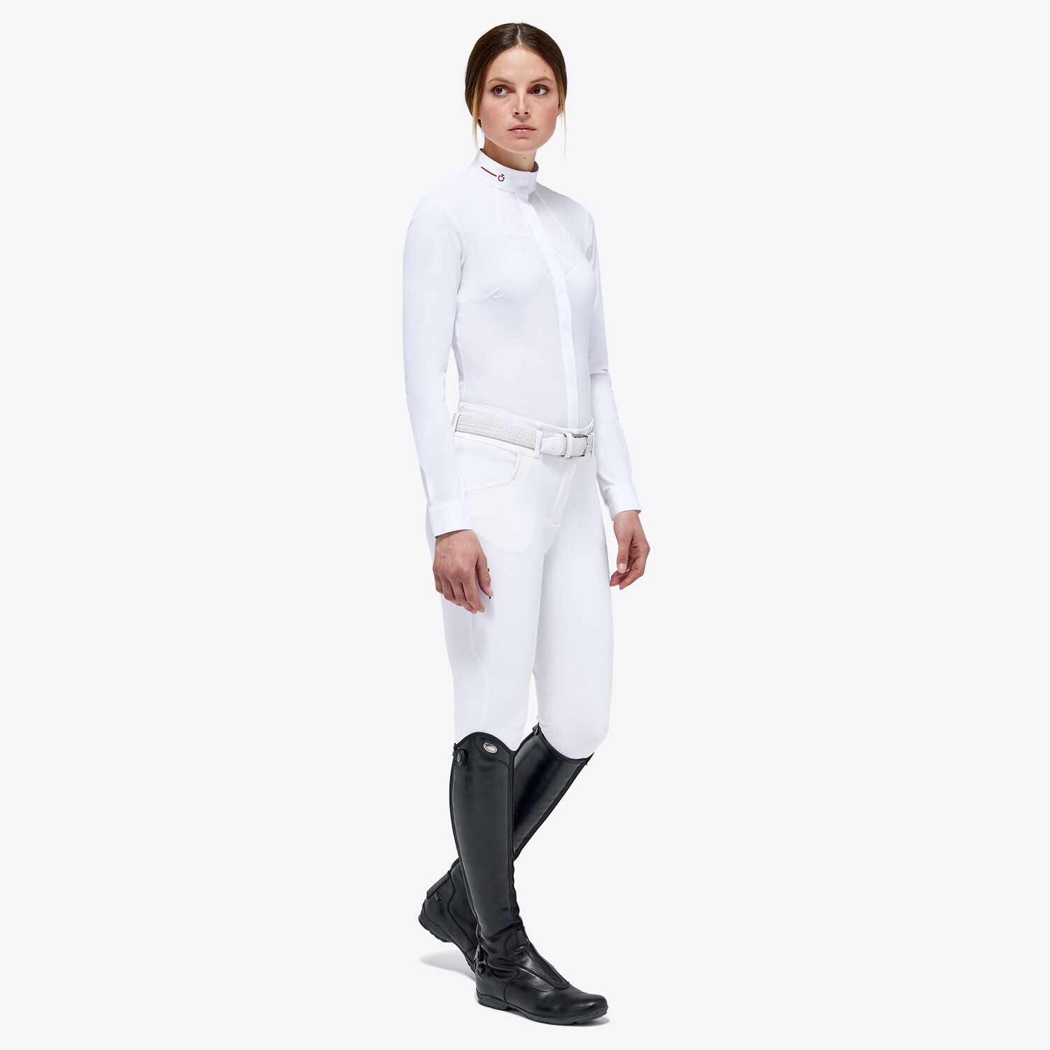 Cavalleria Toscana Women’s jersey mesh shirt WHITE-4
