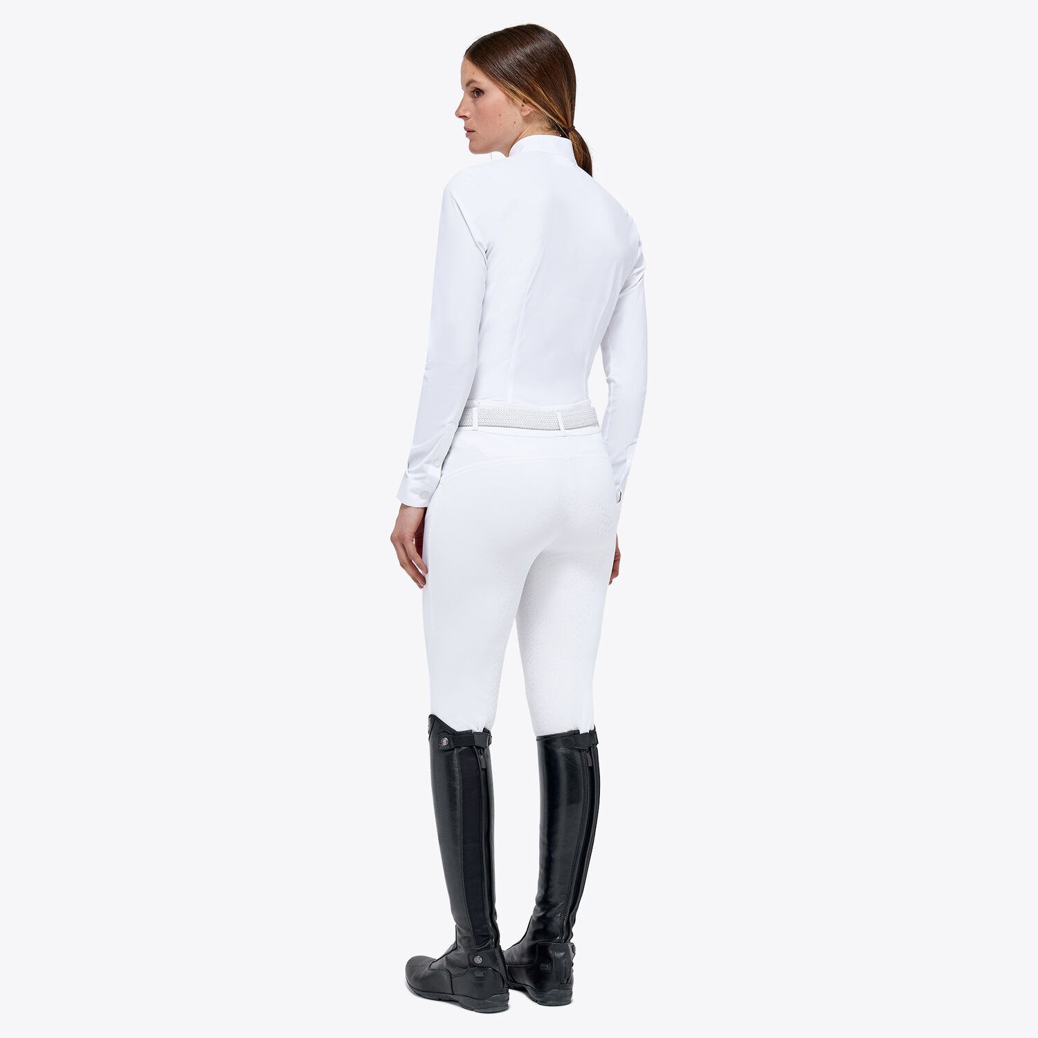 Cavalleria Toscana Women’s jersey mesh shirt WHITE-5