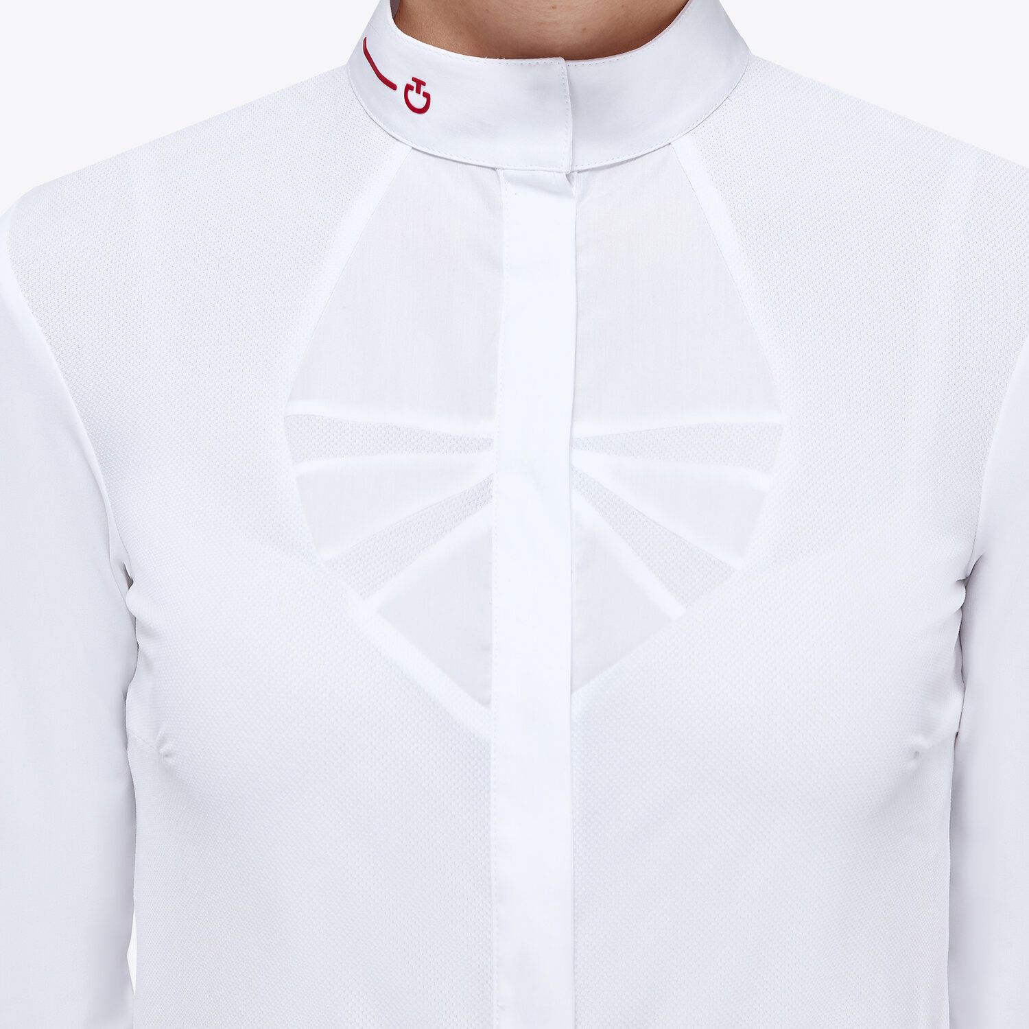 Cavalleria Toscana Women’s jersey mesh shirt WHITE-7