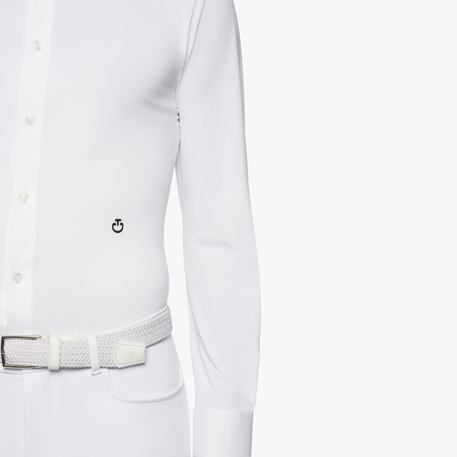 Cavalleria Toscana Men's button-down long-sleeved shirt. WHITE FANTASY-4
