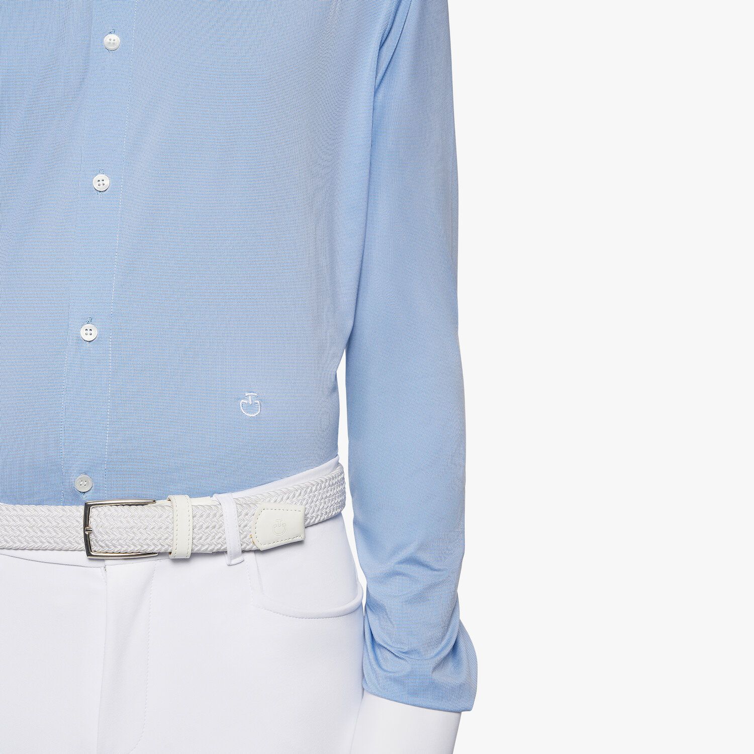 Cavalleria Toscana Men's button-down long-sleeved shirt. OXFORD BLUE PRINT-4