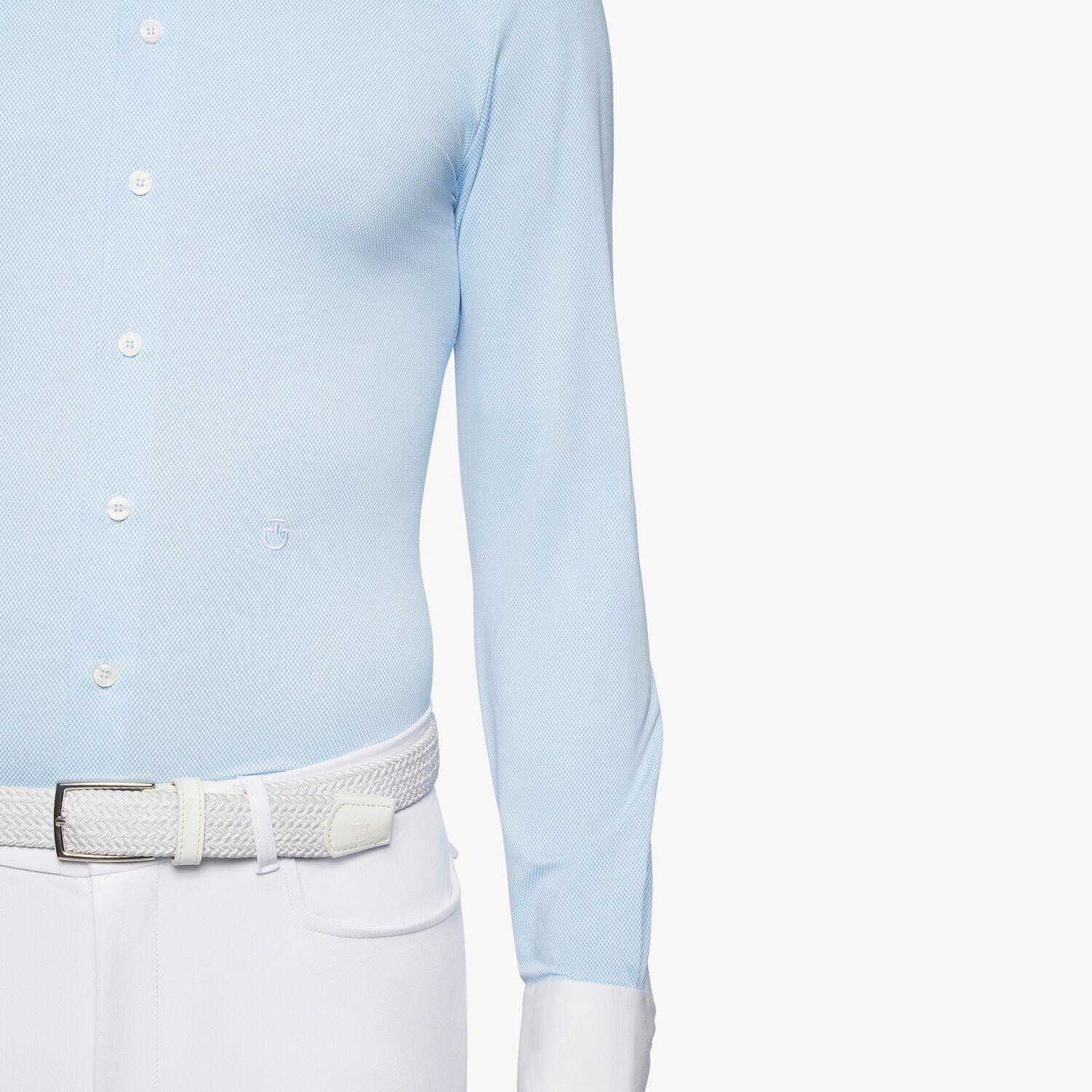 Cavalleria Toscana Men's button-down long-sleeved shirt. LIGHT BLUE LINE-4