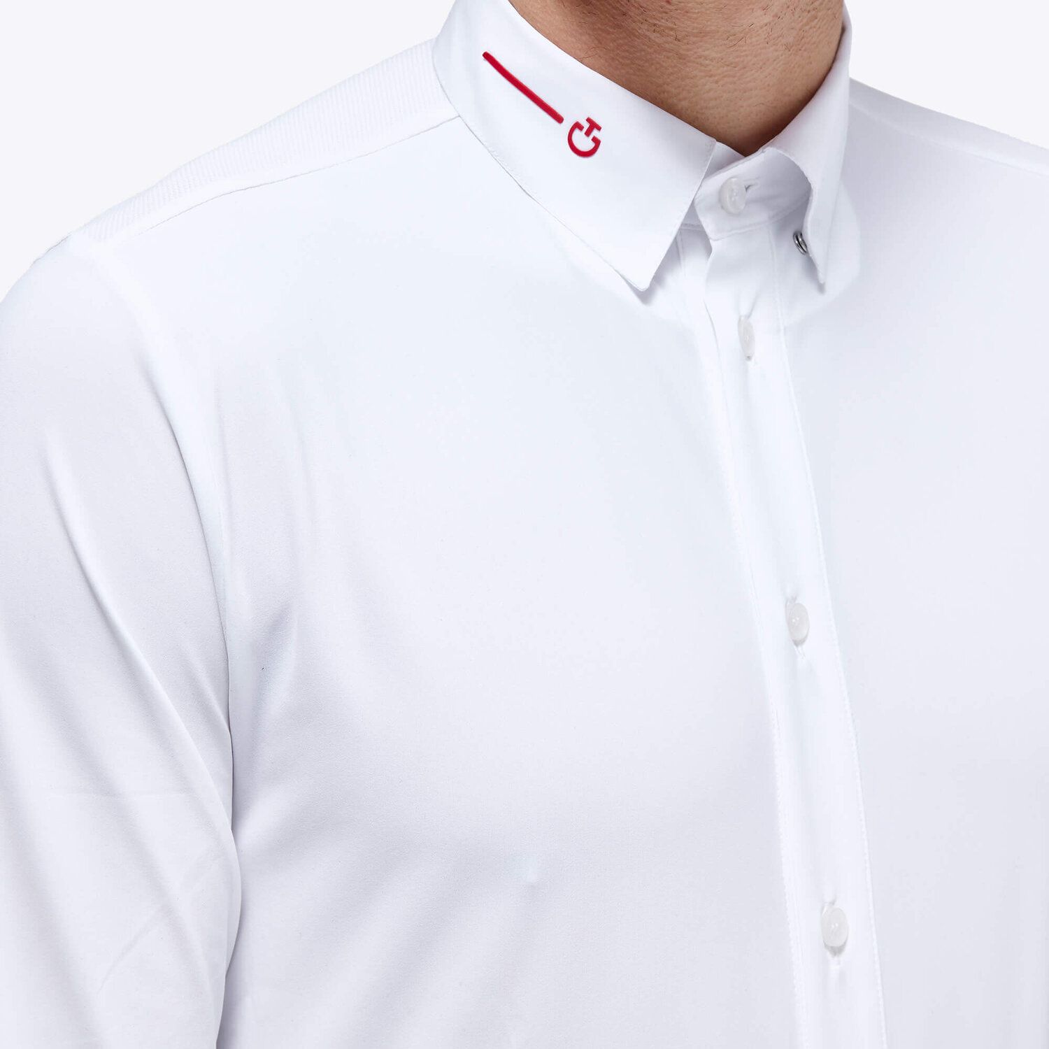 Cavalleria Toscana Men’s jersey mesh shirt WHITE-4