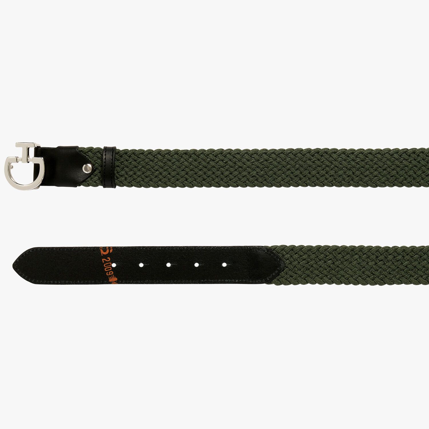 Cavalleria Toscana Men’s woven fabric belt FOLIAGE GREEN/BLACK-2