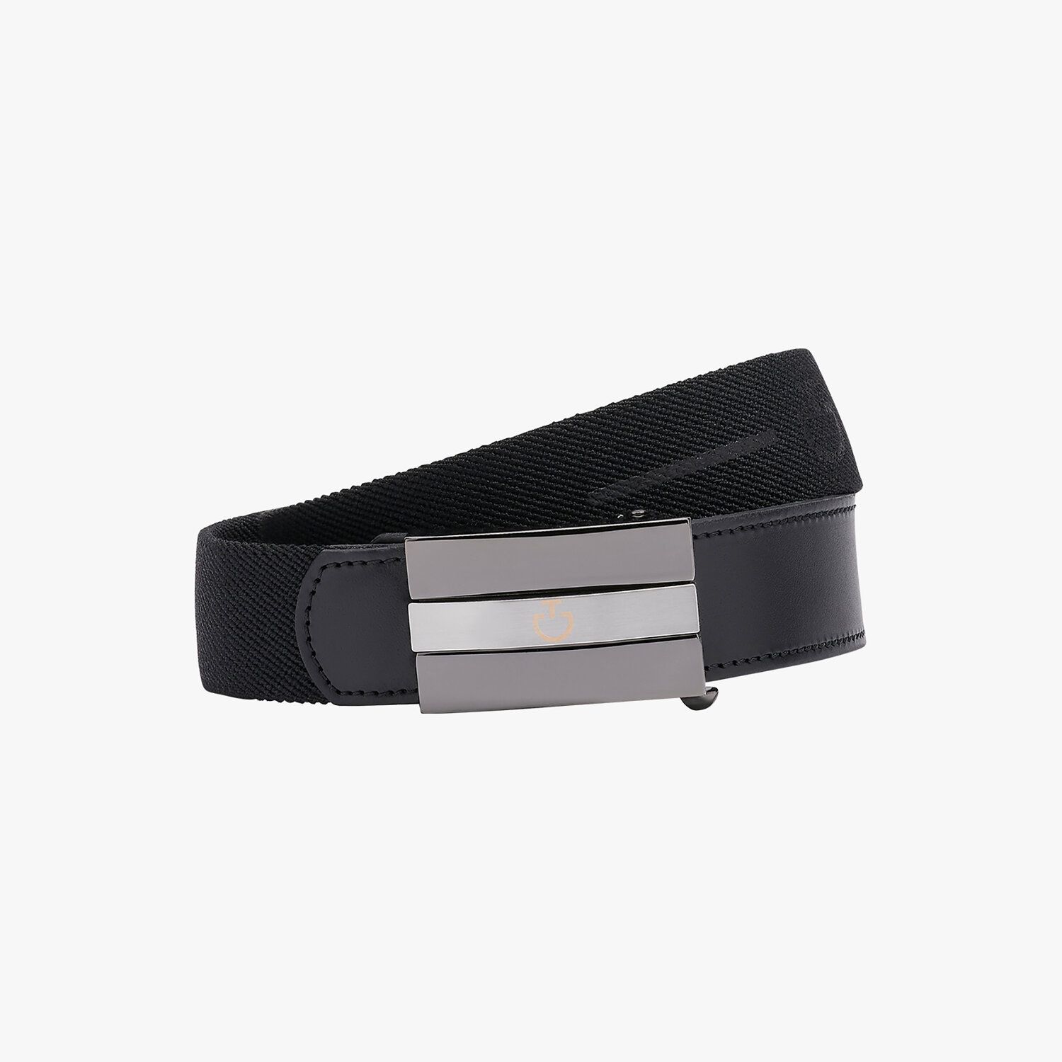 Cavalleria Toscana Woman's elastic band belt w/rubberized CT logo BLACK-1