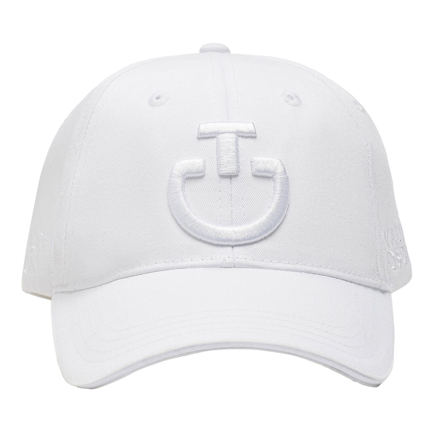Cavalleria Toscana Cotton baseball cap with an embroidered logo WHITE-1