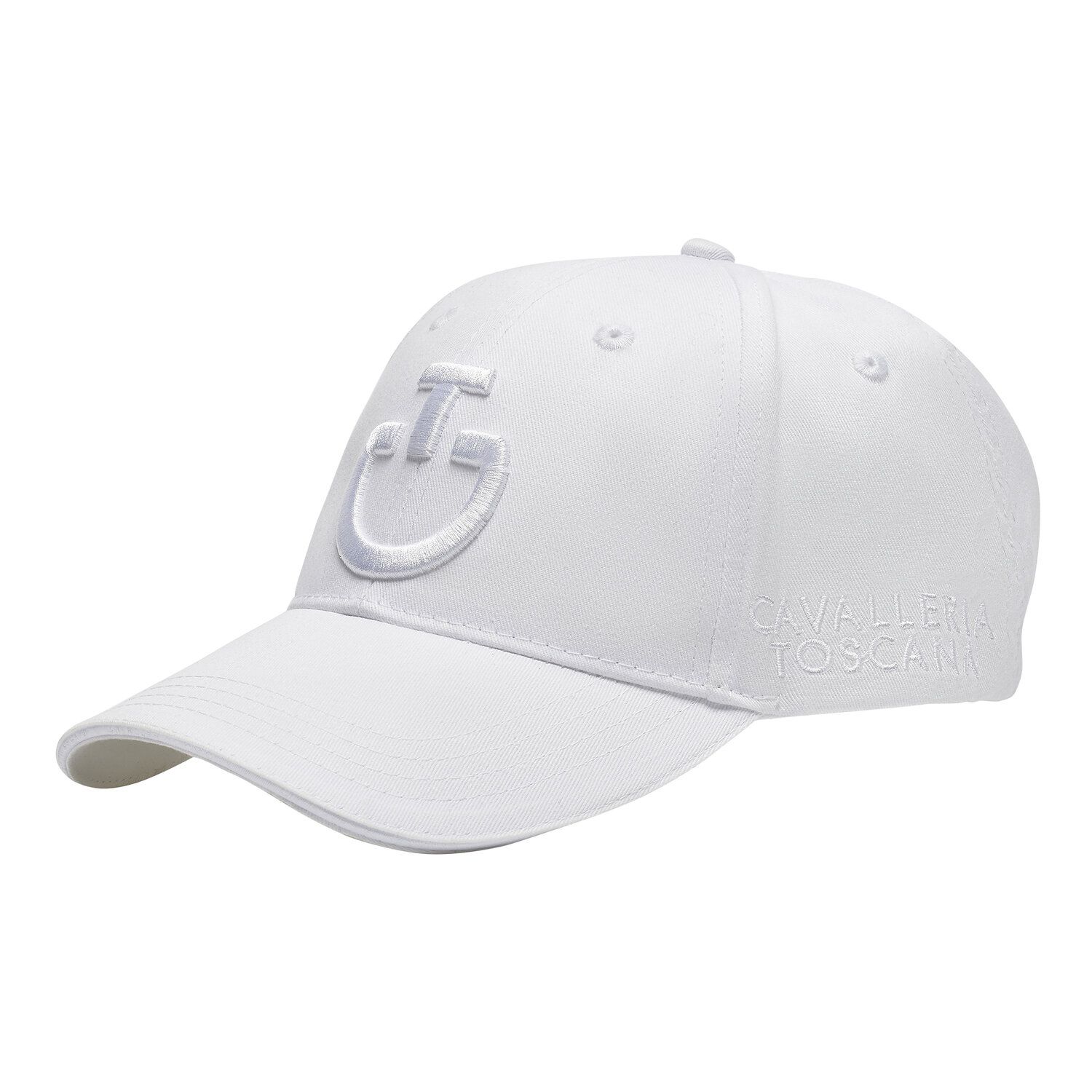 Cavalleria Toscana Cotton baseball cap with an embroidered logo WHITE-2