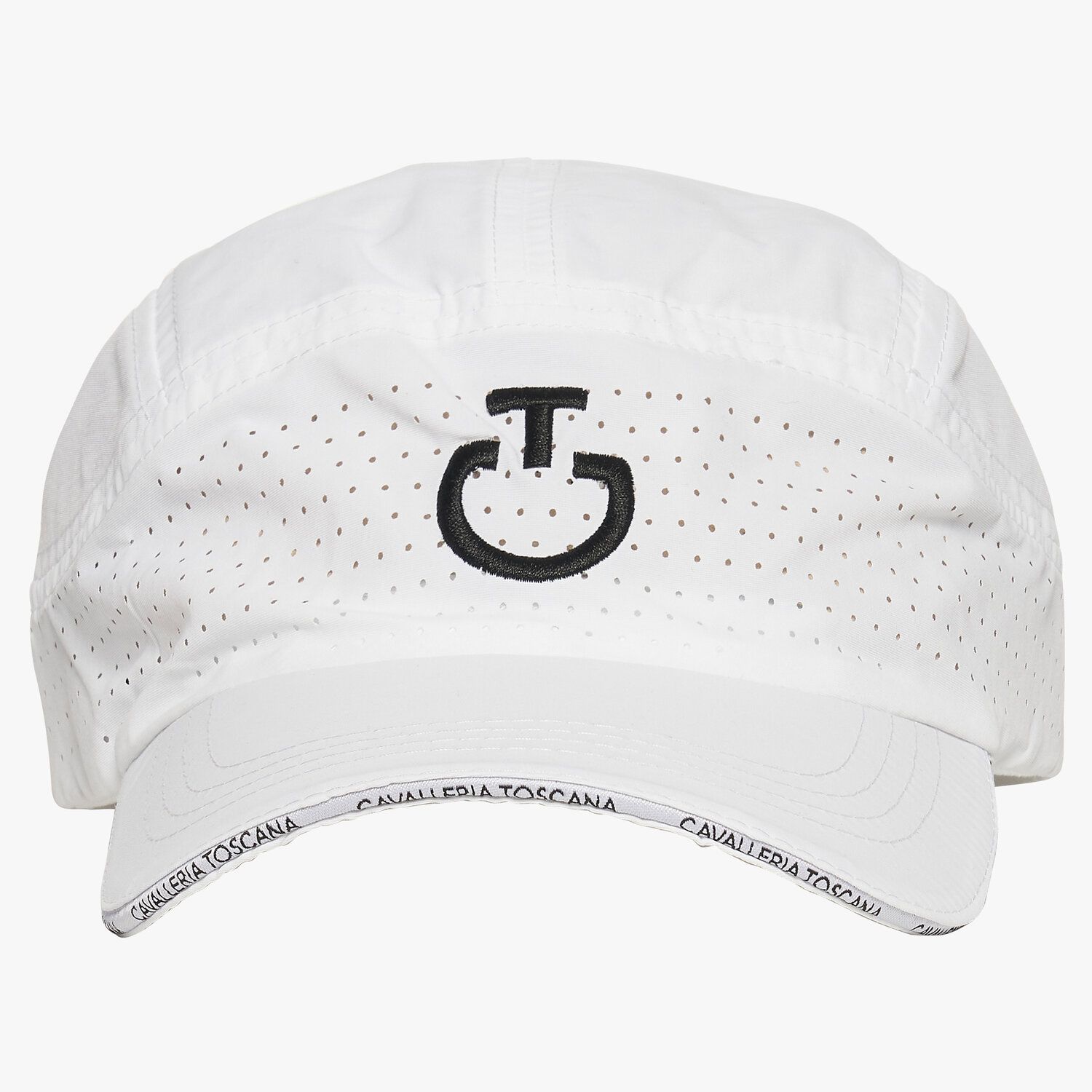 Cavalleria Toscana Nylon cap with a perforated panel and embroidered logo WHITE-1