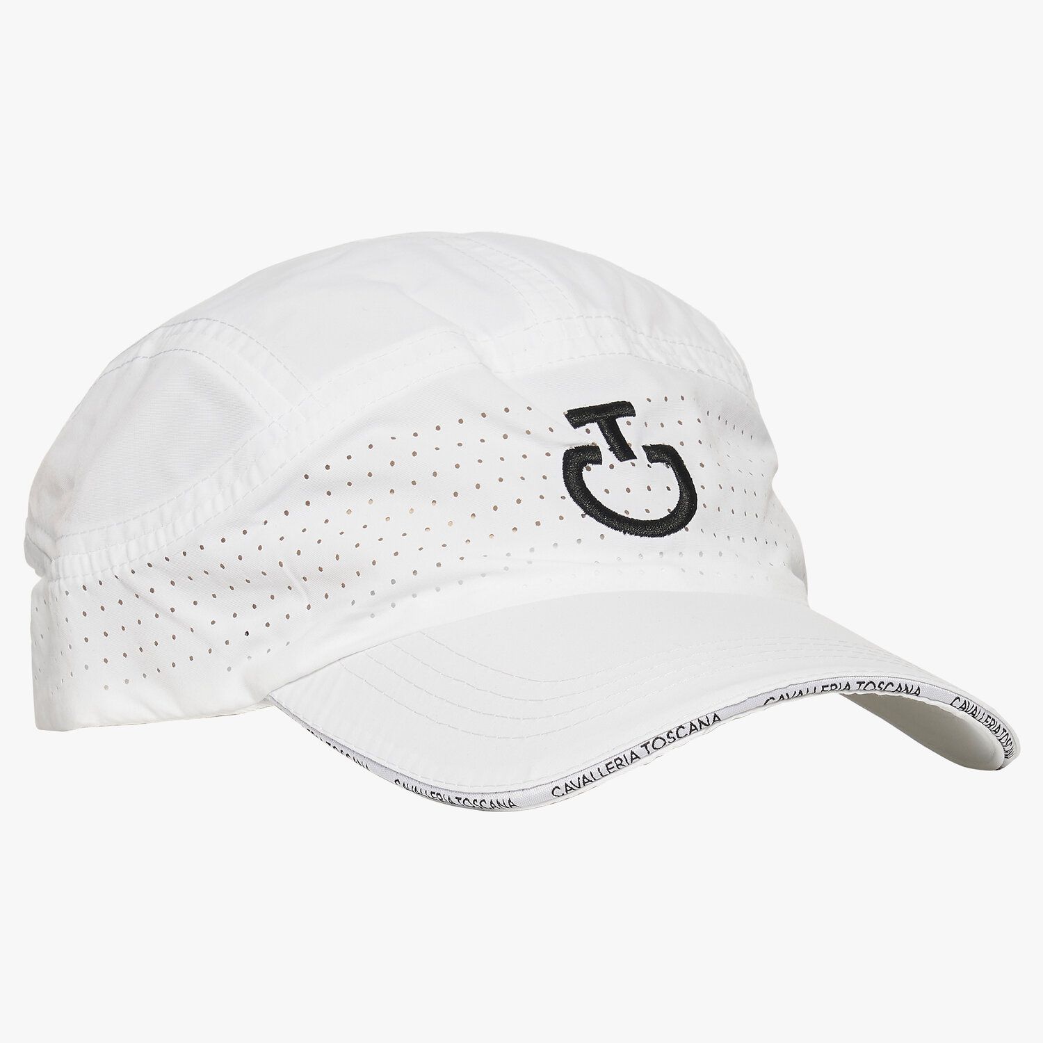 Cavalleria Toscana Nylon cap with a perforated panel and embroidered logo WHITE-2