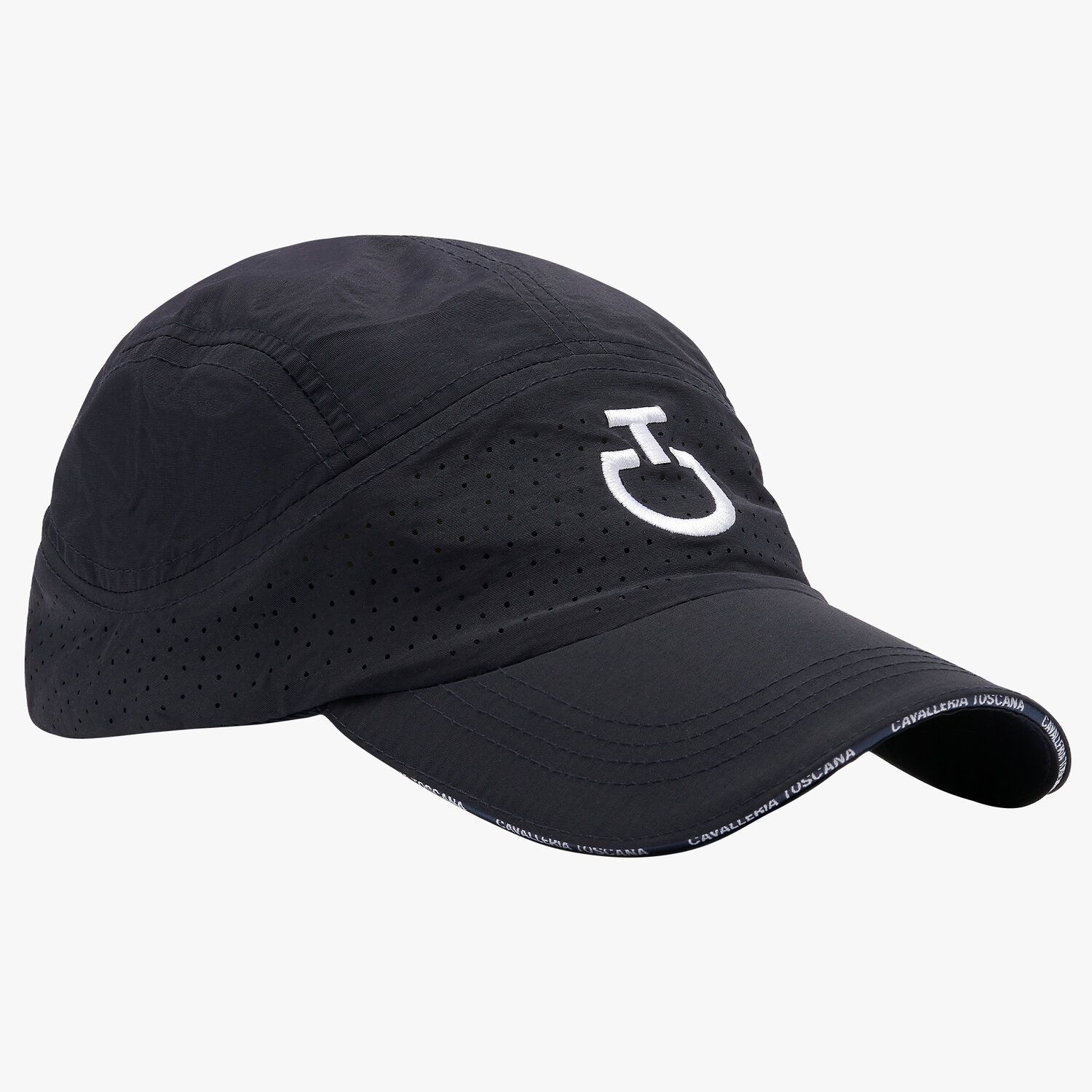 Cavalleria Toscana Nylon cap with a perforated panel and embroidered logo NAVY-2