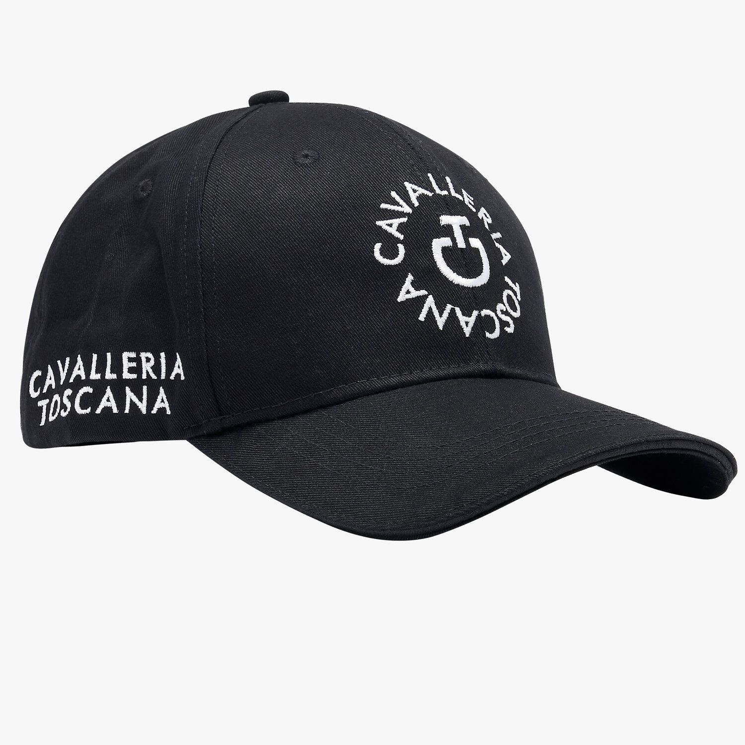 Cavalleria Toscana Cotton baseball cap with an embroidered logo BLACK-2