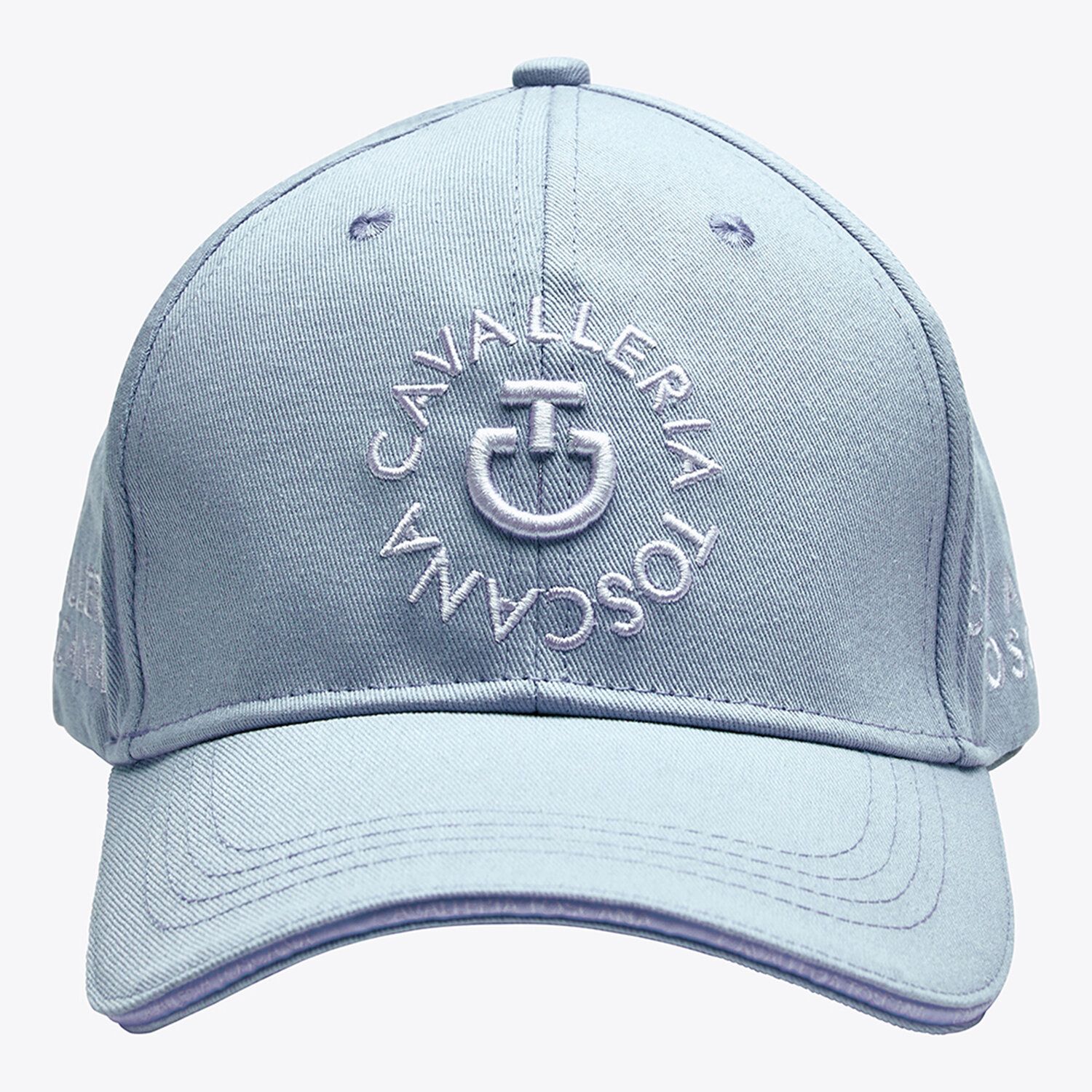 Cavalleria Toscana Cotton baseball cap with an embroidered logo POWDER BLUE-1