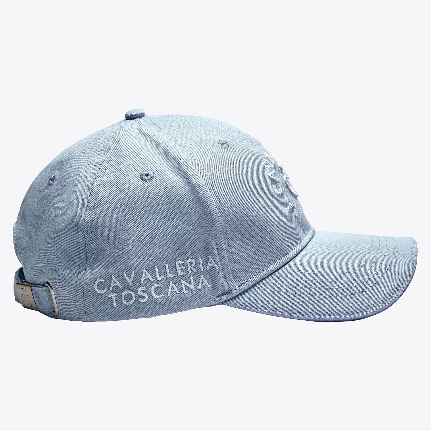 Cavalleria Toscana Cotton baseball cap with an embroidered logo POWDER BLUE-2