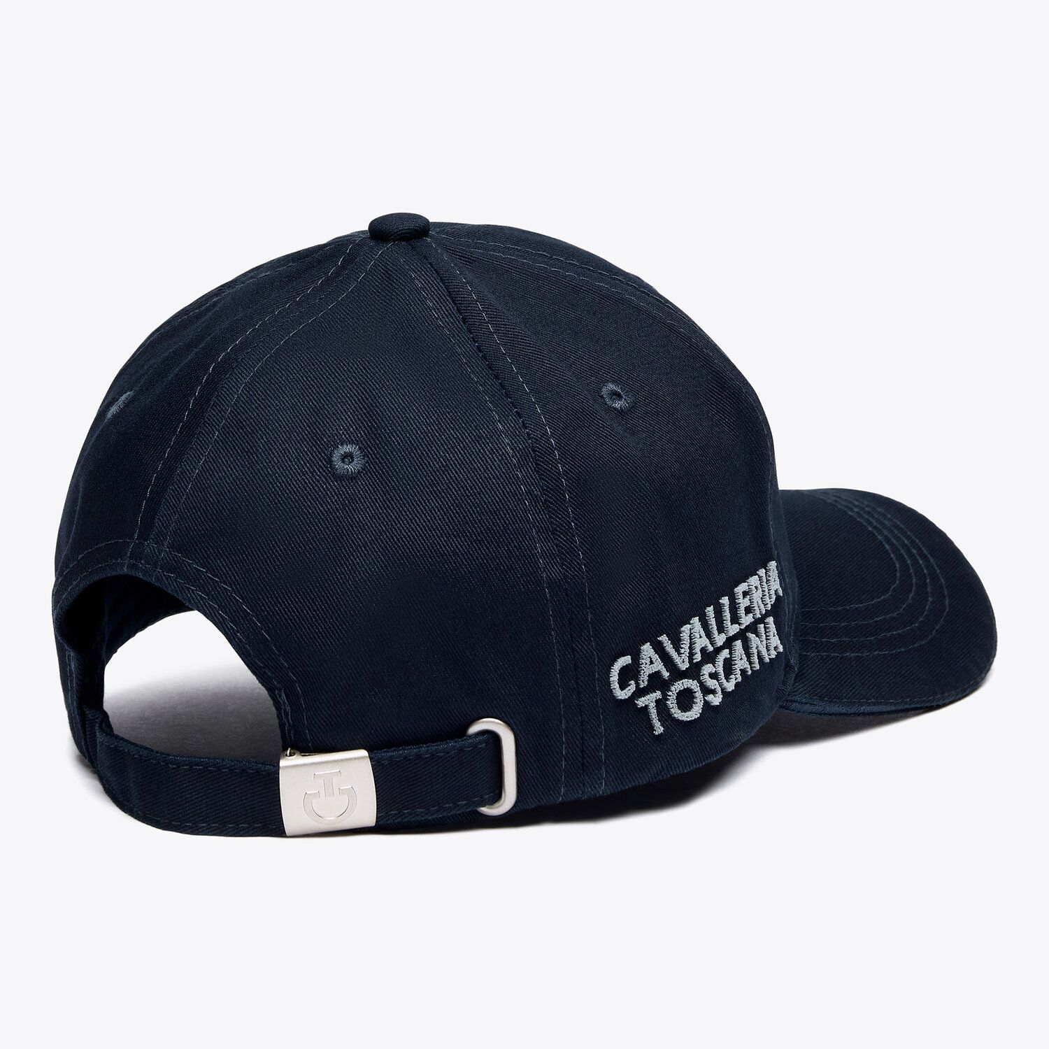 Cavalleria Toscana Cotton baseball cap with loop embroidery logo NAVY-3