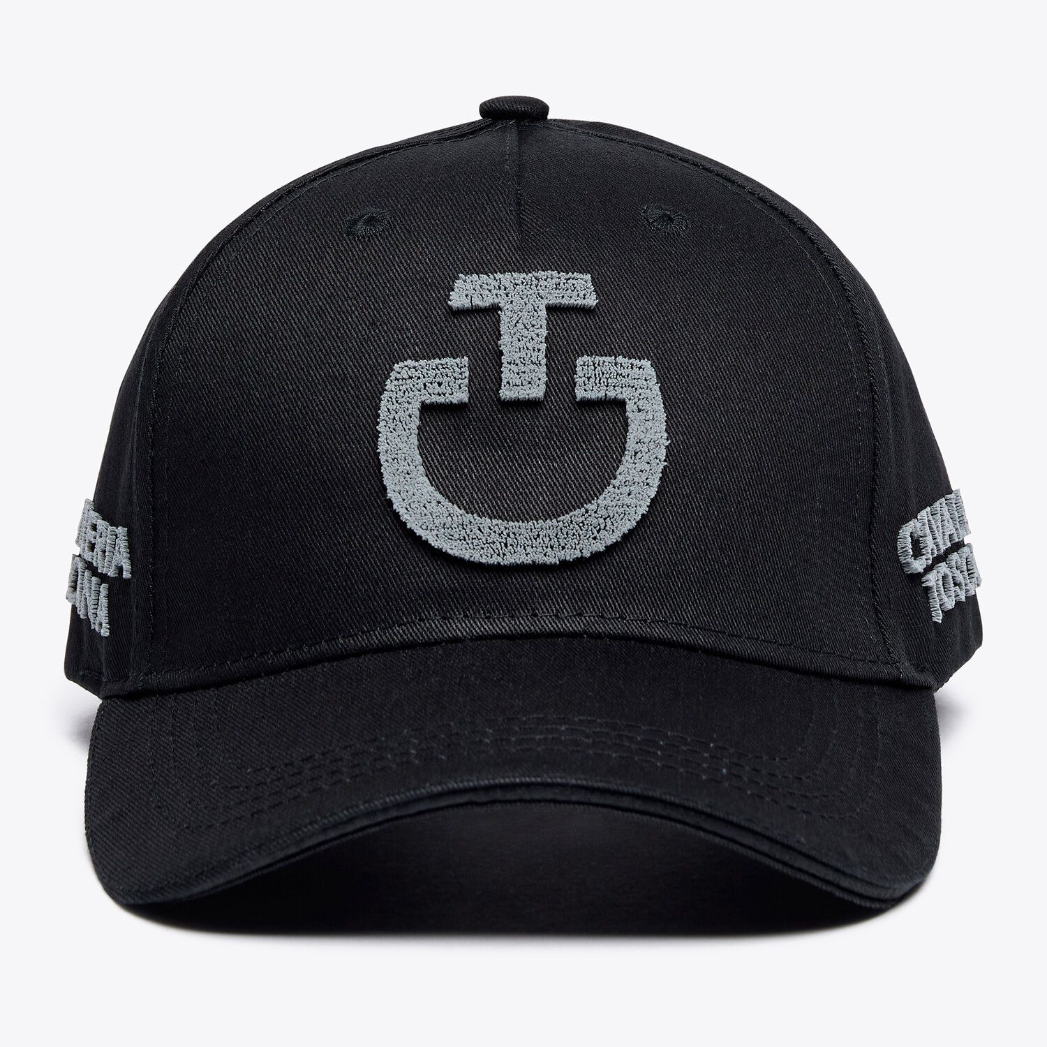 Cavalleria Toscana Cotton baseball cap with loop embroidery logo BLACK-1