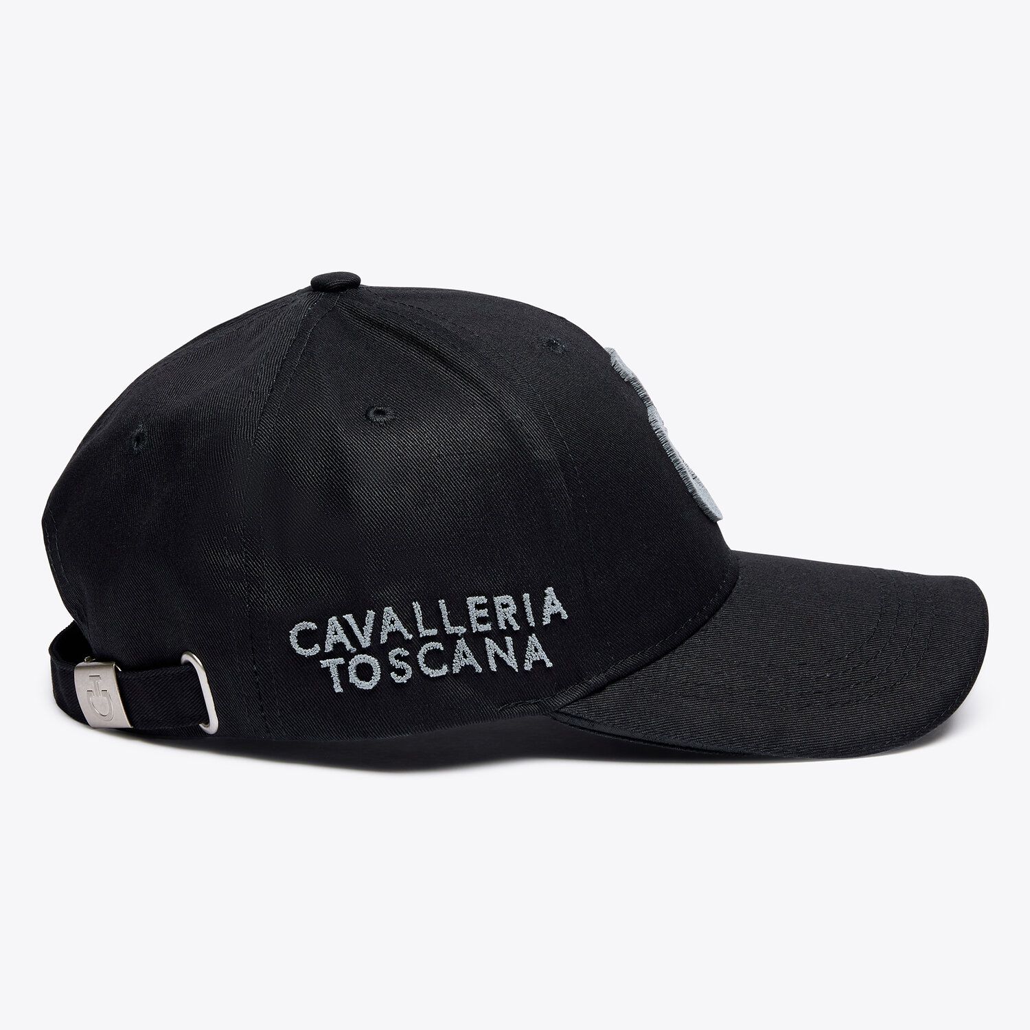 Cavalleria Toscana Cotton baseball cap with loop embroidery logo BLACK-2