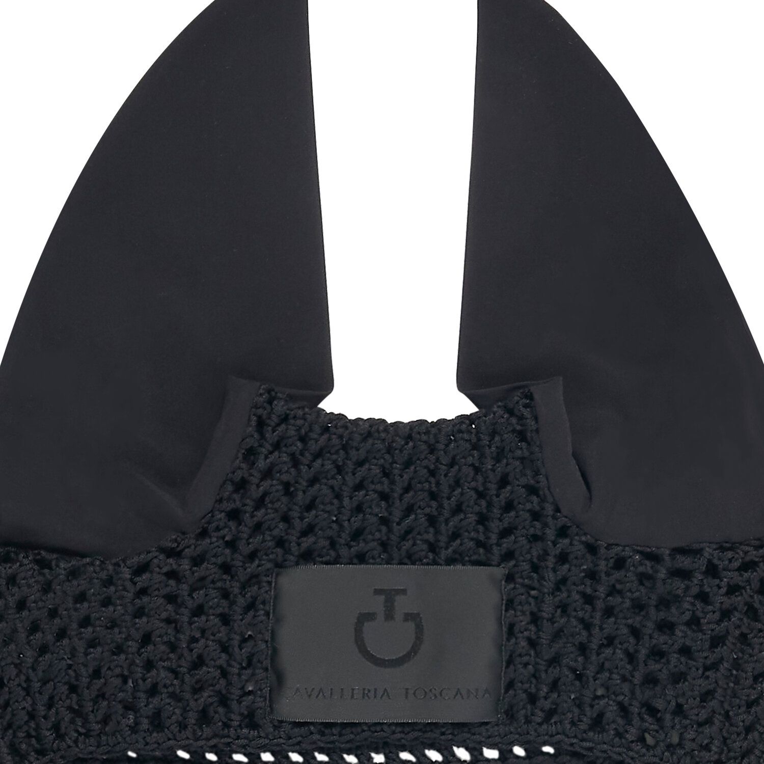 Cavalleria Toscana Lightweight crochet ear bonnet BLACK-2