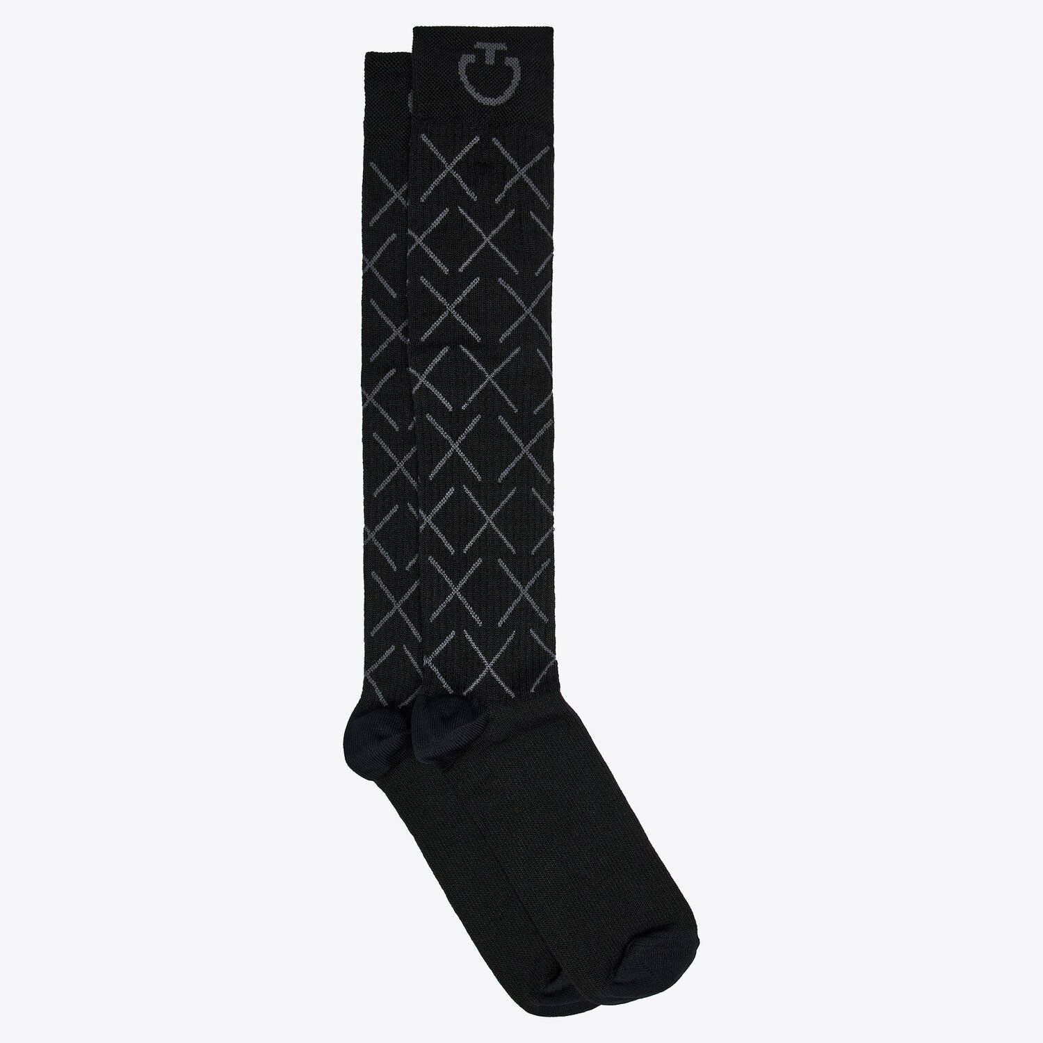 Cavalleria Toscana Wool socks with a logo BLACK-1