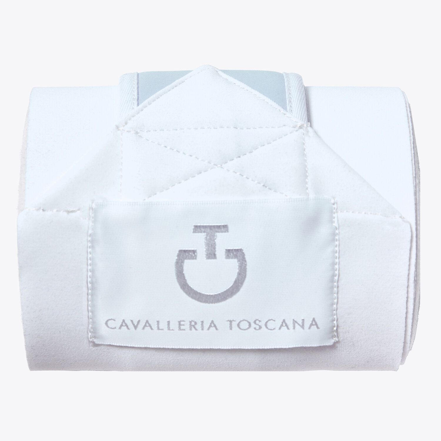 Cavalleria Toscana Set of 2 jersey and fleece bandages. WHITE / POWDER BLUE-2